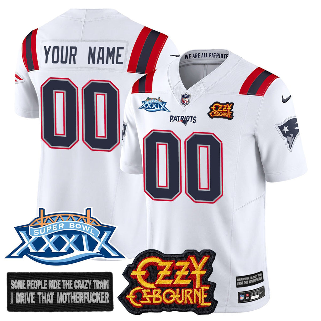 Men's New England Patriots Ozzy Osbourne Jersey - Memories Super Bowl XXXIX - All Stitched