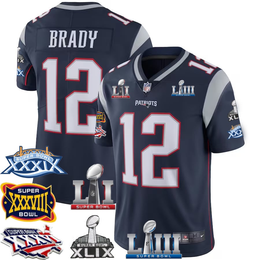 Tom Brady New England Patriots Jersey - 6x SB Champions Patch