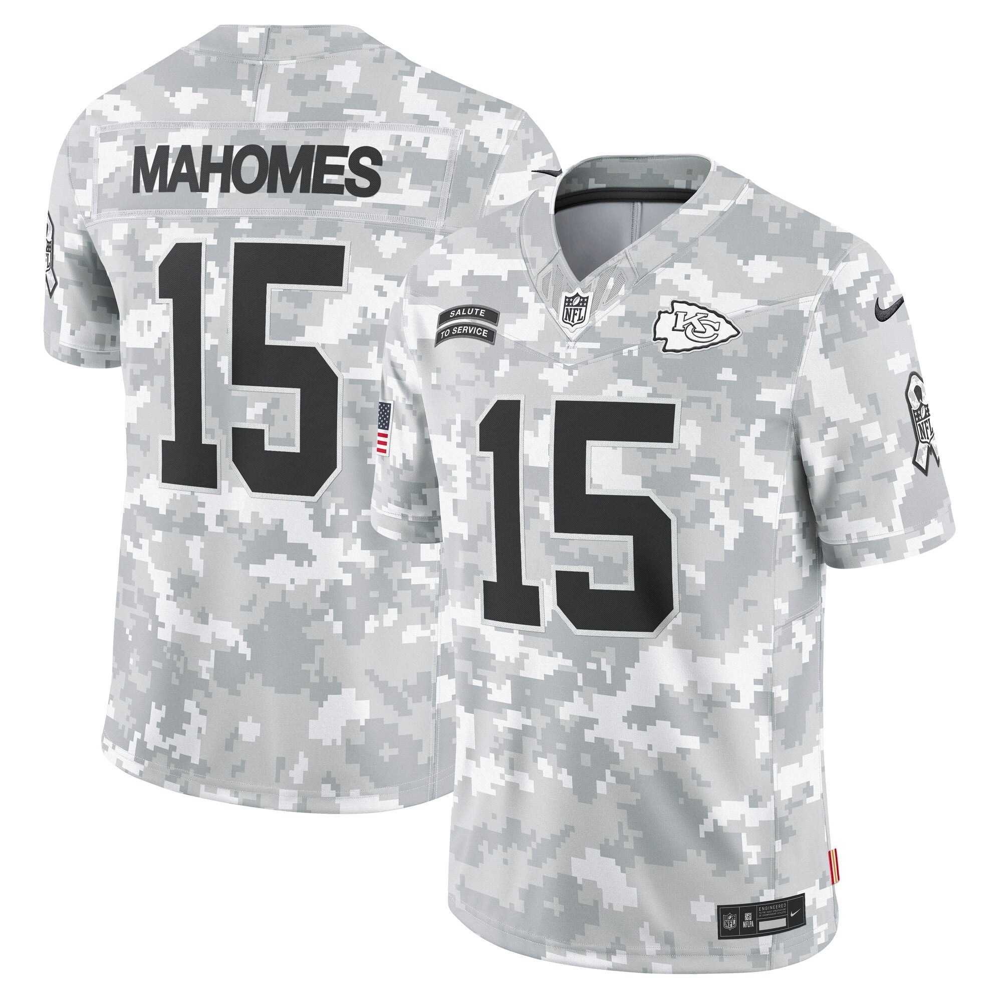Kansas City Chiefs 2024 Salute to Service Vapor Limited Jersey - Arctic Camo - All Stitched