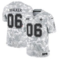 Walker 06 Arctic Camo Dallas Cowboys 2024 Salute to Service Jersey - All Stitched