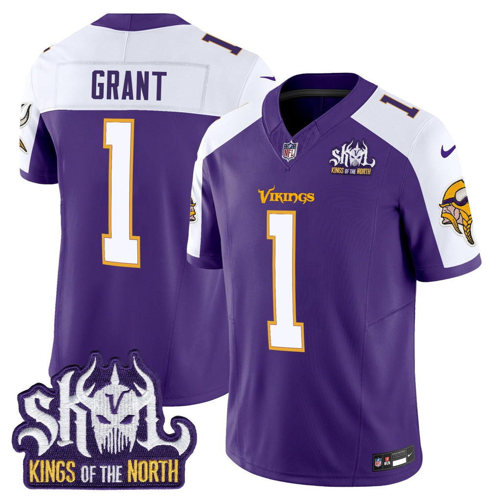 Men's Minnesota Vikings King Of The North Patch Throwback Vapor Limited Jersey V2 - All Stitched