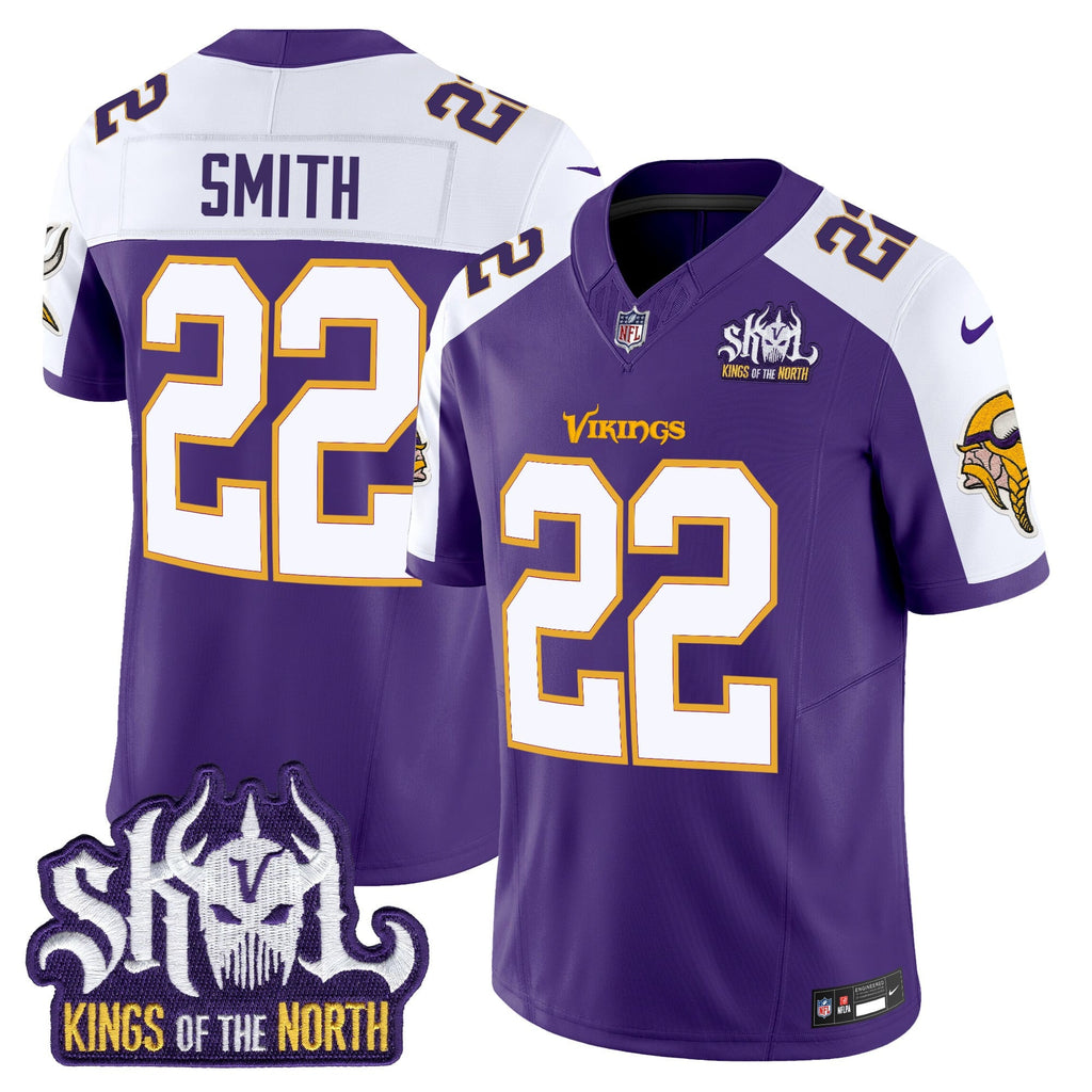 Men's Minnesota Vikings King Of The North Patch Throwback Vapor Limited Jersey V2 - All Stitched