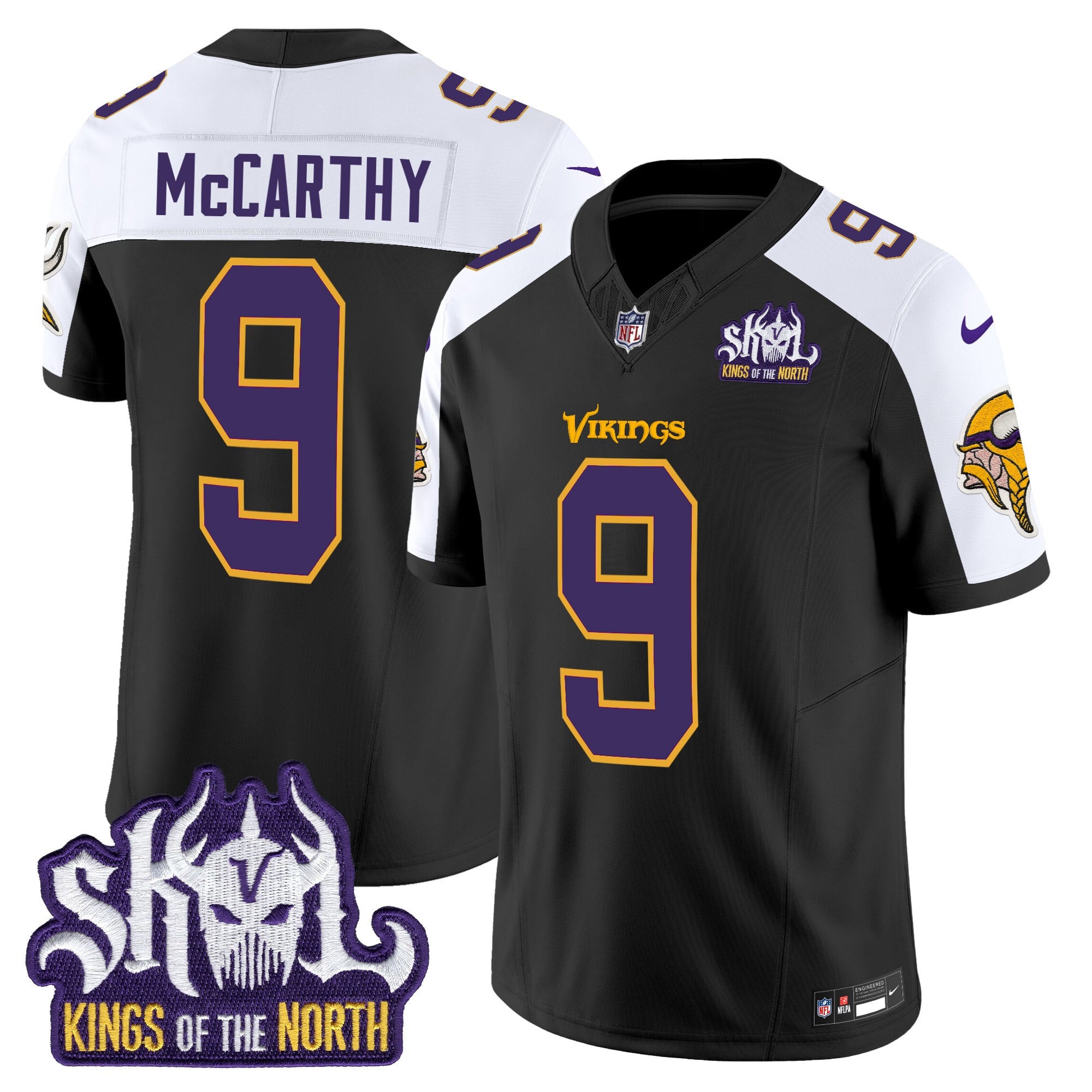 Men's Minnesota Vikings King Of The North Patch Throwback Vapor Limited Jersey V2 - All Stitched