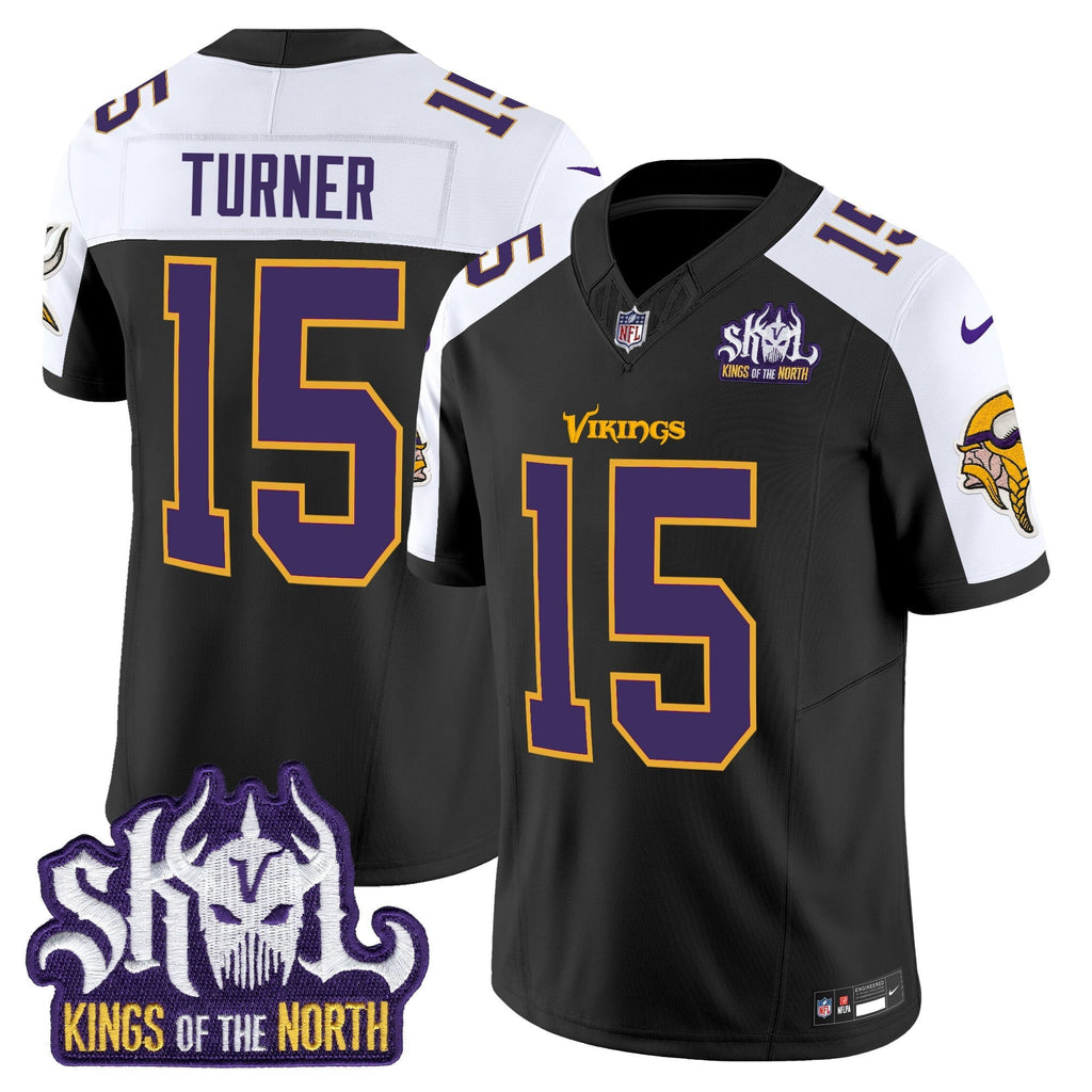 Men's Minnesota Vikings King Of The North Patch Throwback Vapor Limited Jersey V2 - All Stitched