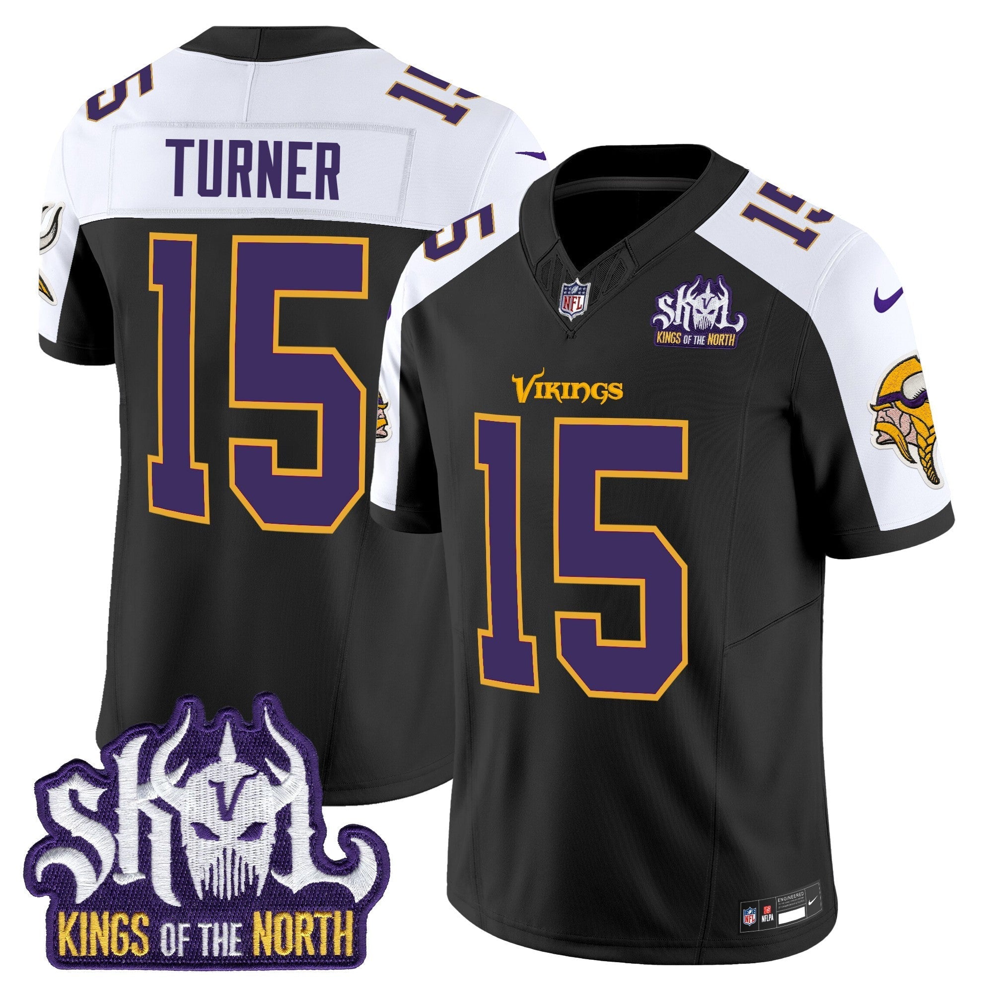 Men's Minnesota Vikings King Of The North Patch Throwback Vapor Limited Jersey V2 - All Stitched