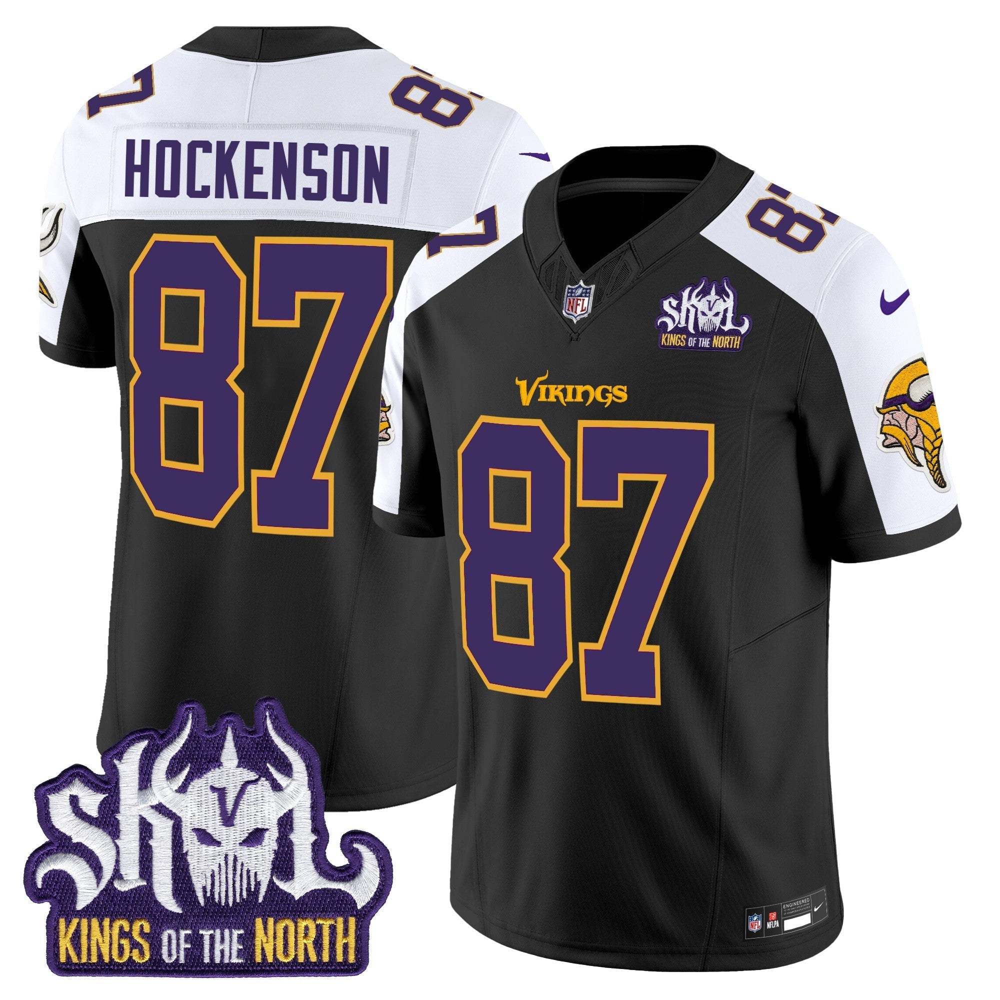 Men's Minnesota Vikings King Of The North Patch Throwback Vapor Limited Jersey V2 - All Stitched