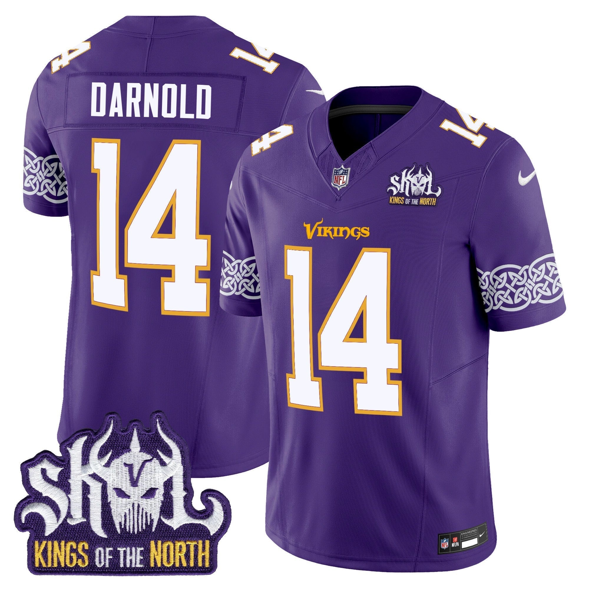 Men's Minnesota Vikings King Of The North Patch Throwback Vapor Limited Jersey V2 - All Stitched