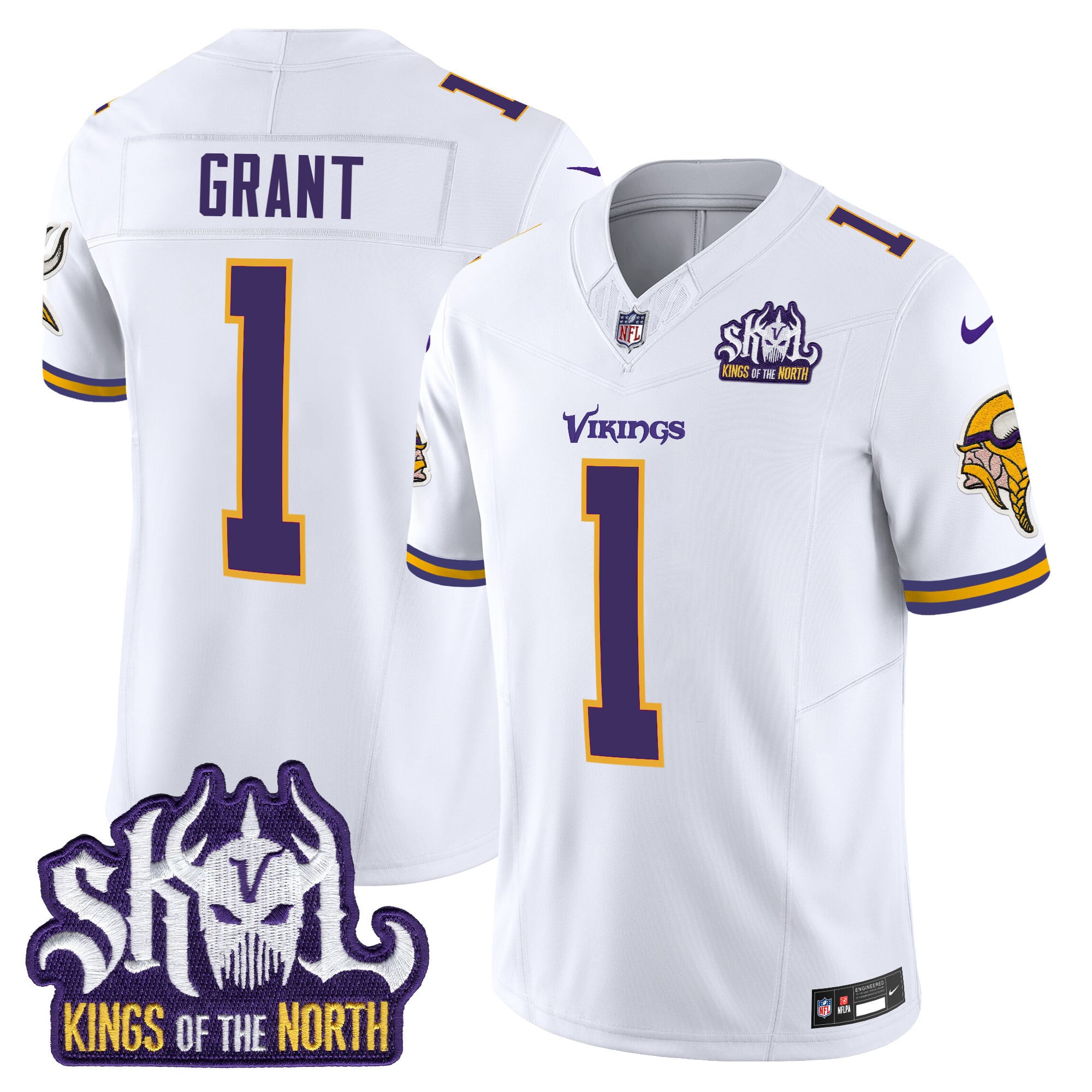 Men's Minnesota Vikings King Of The North Patch Throwback Vapor Limited Jersey - All Stitched