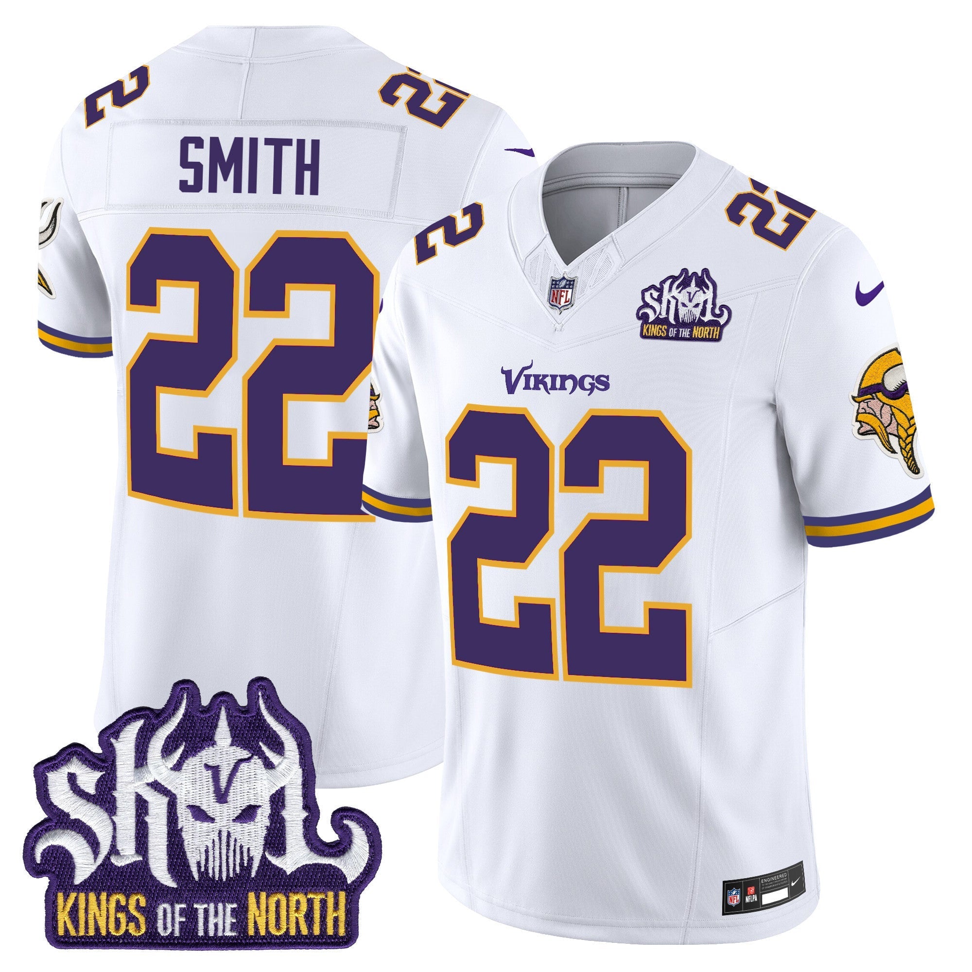 Men's Minnesota Vikings King Of The North Patch Throwback Vapor Limited Jersey - All Stitched