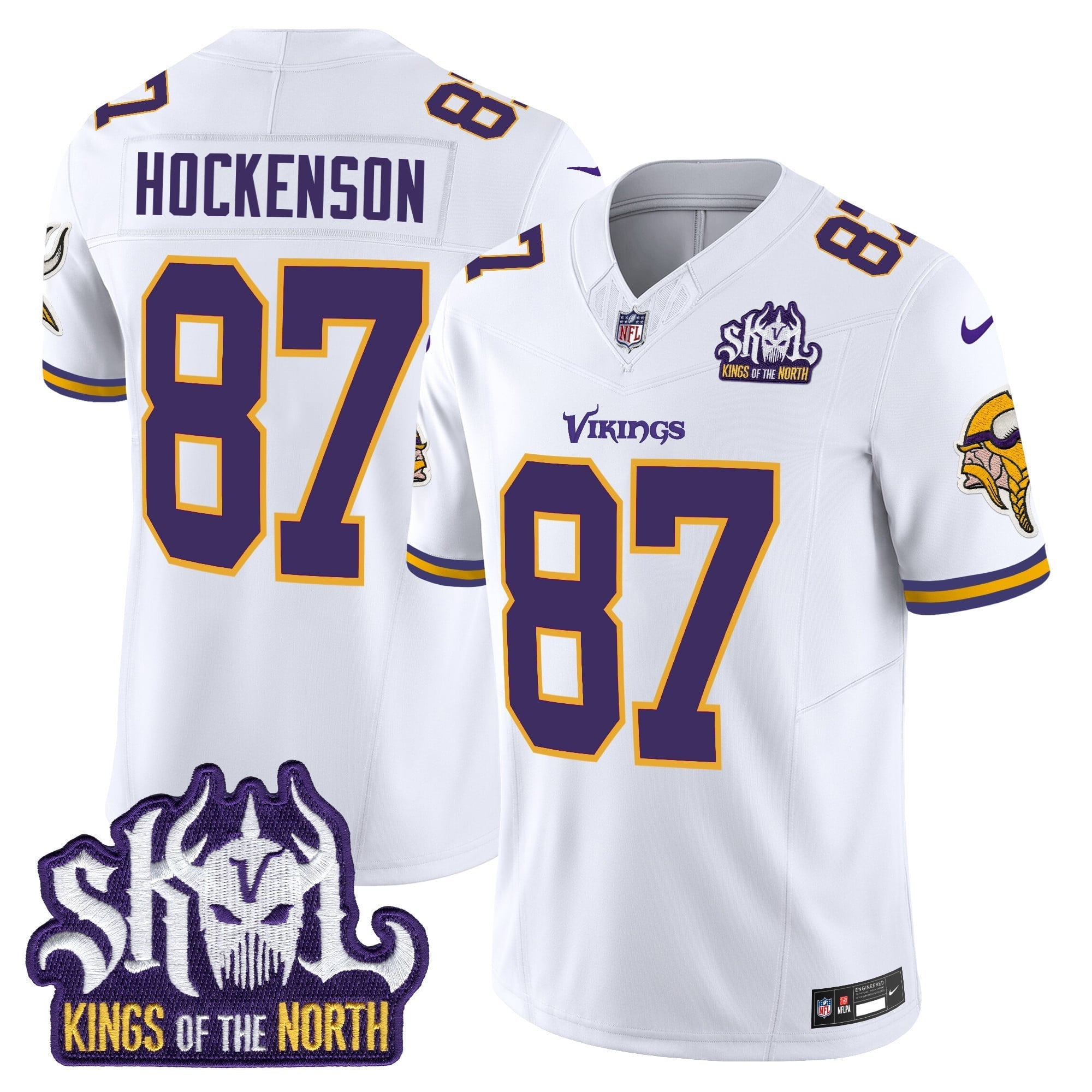 Men's Minnesota Vikings King Of The North Patch Throwback Vapor Limited Jersey - All Stitched