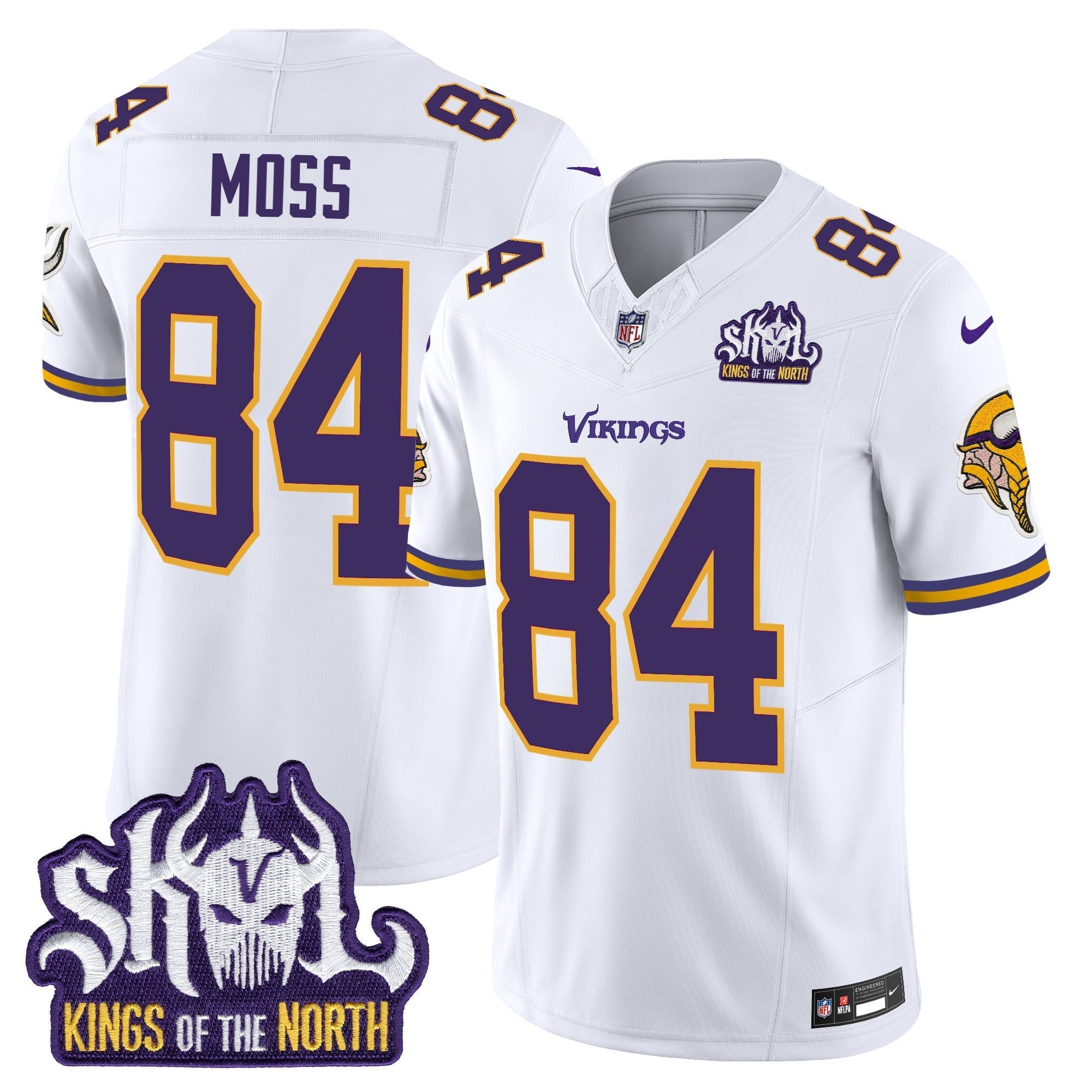 Men's Minnesota Vikings King Of The North Patch Throwback Vapor Limited Jersey - All Stitched