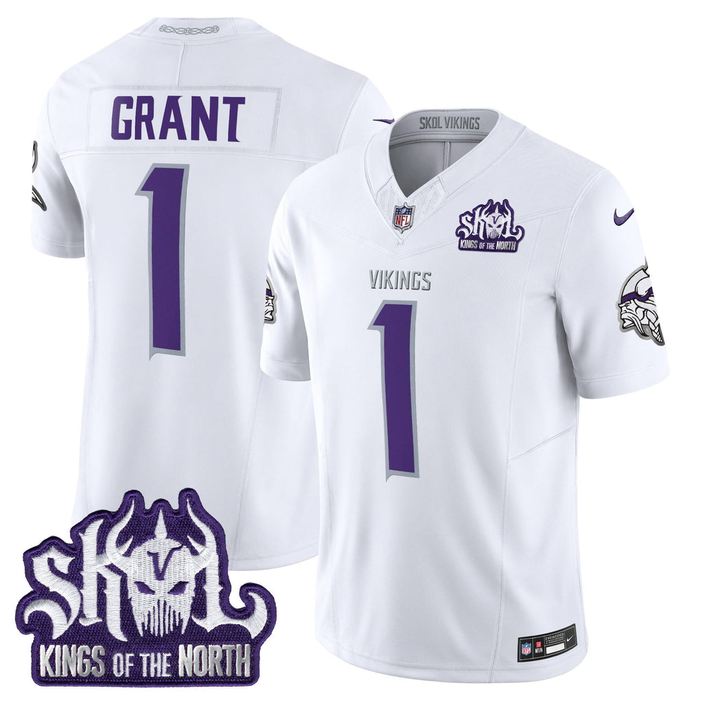 Men's Minnesota Vikings King Of The North Patch Throwback Vapor Limited Jersey - All Stitched