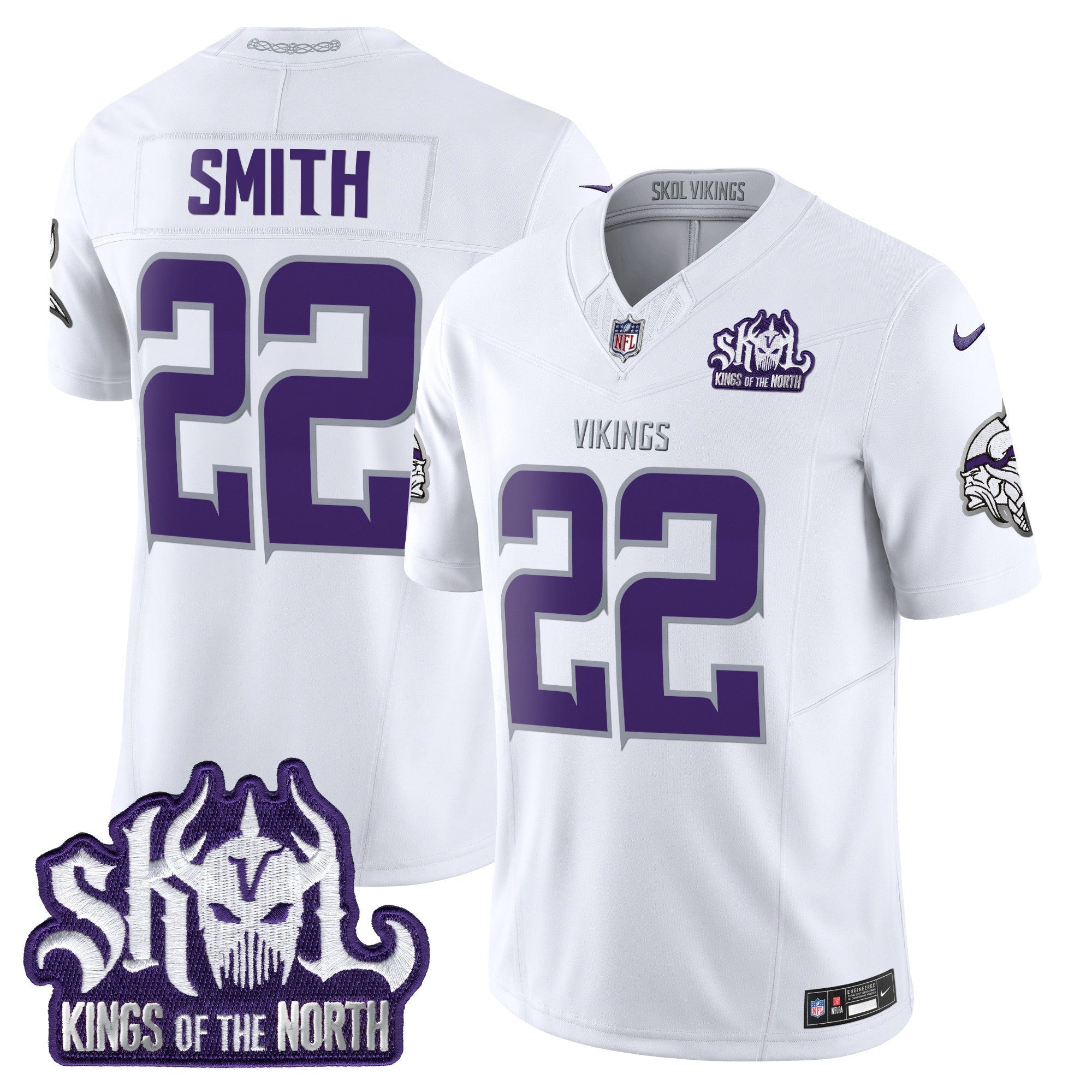 Men's Minnesota Vikings King Of The North Patch Throwback Vapor Limited Jersey - All Stitched