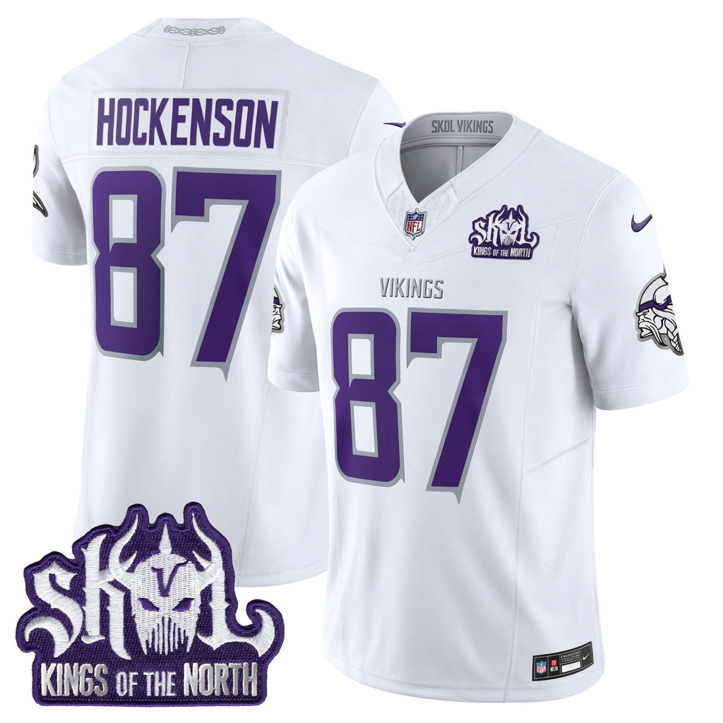 Men's Minnesota Vikings King Of The North Patch Throwback Vapor Limited Jersey - All Stitched