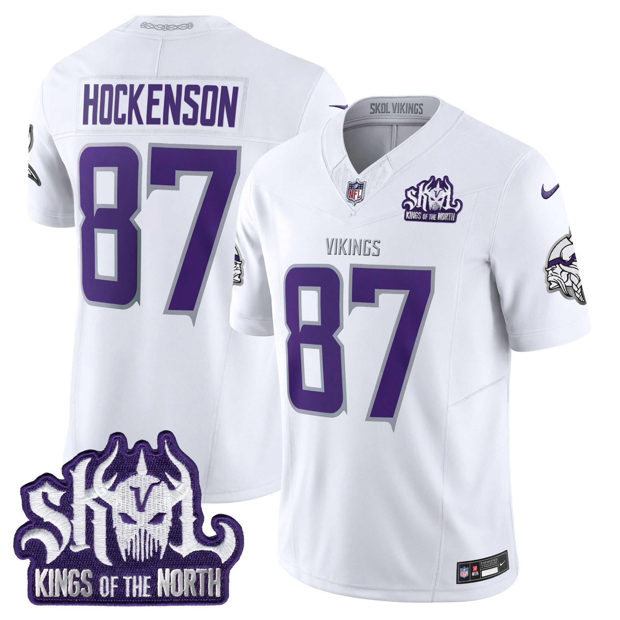 Men's Minnesota Vikings King Of The North Patch Throwback Vapor Limited Jersey - All Stitched