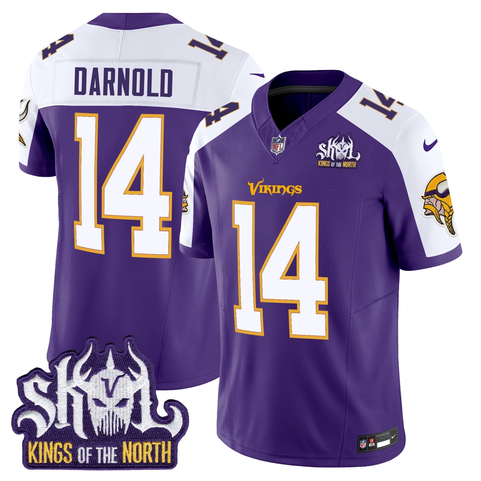 Men's Minnesota Vikings King Of The North Patch Throwback Vapor Limited Jersey - All Stitched