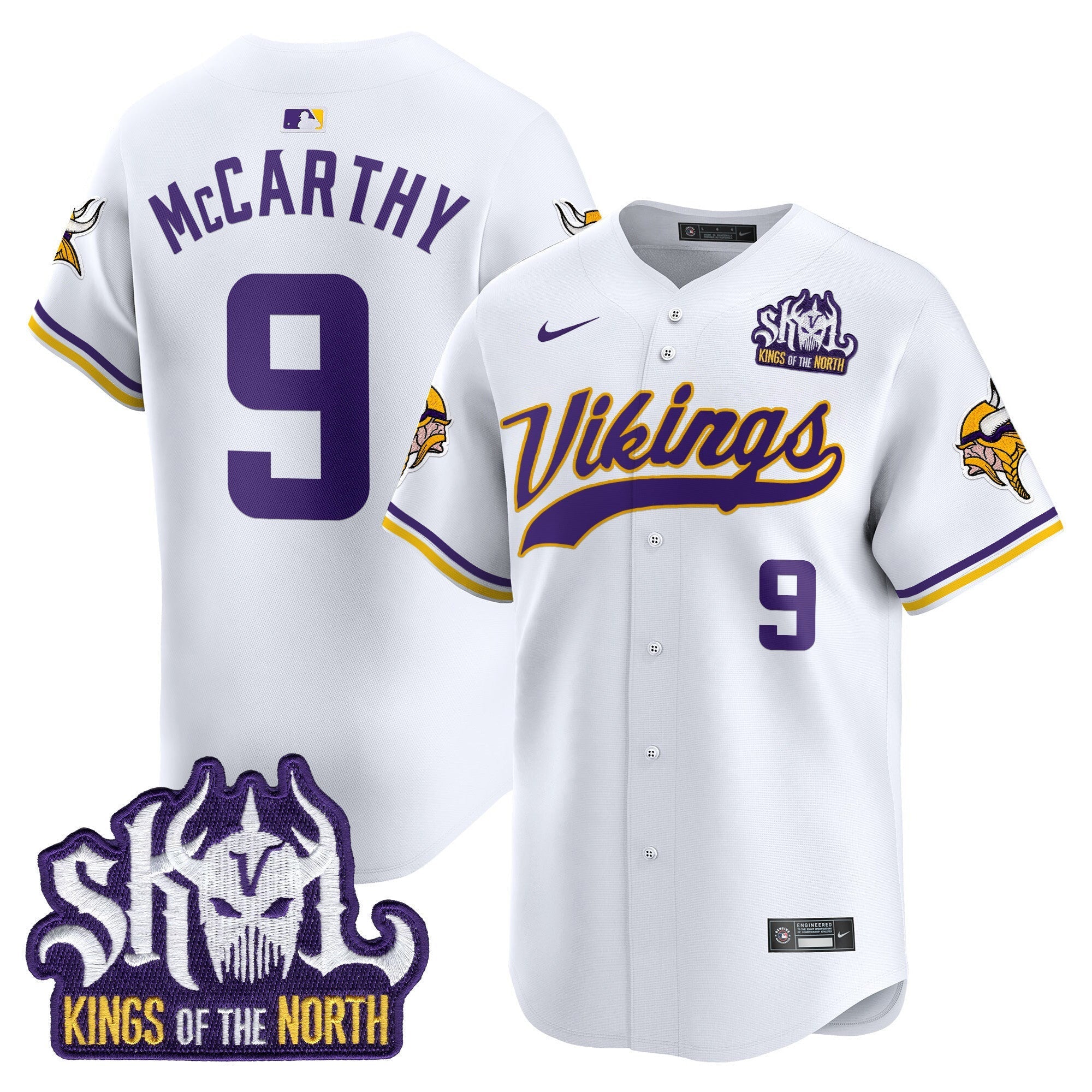 Men's Minnesota Vikings King Of The North Patch Vapor Premier Limited Jersey - All Stitched