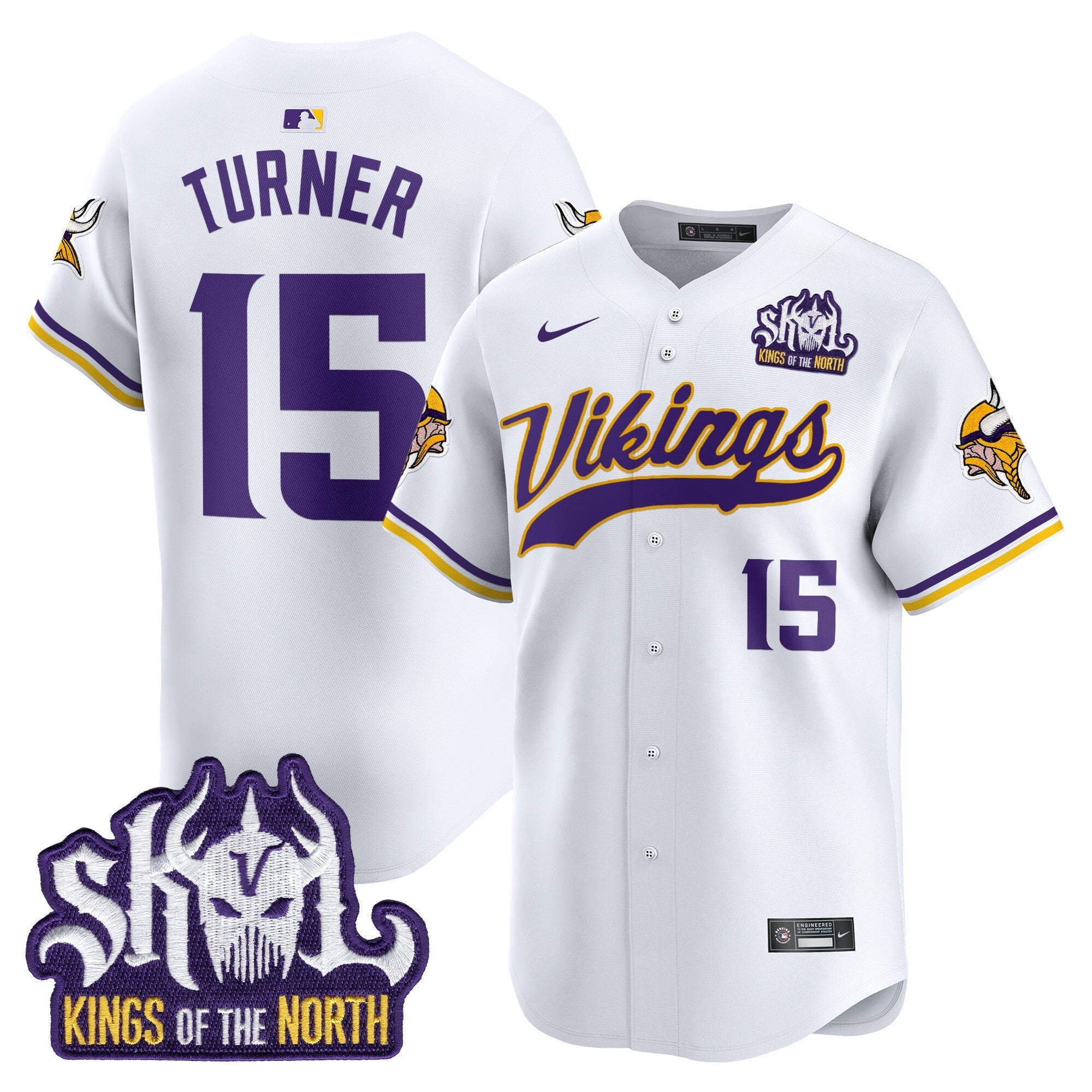 Men's Minnesota Vikings King Of The North Patch Vapor Premier Limited Jersey - All Stitched
