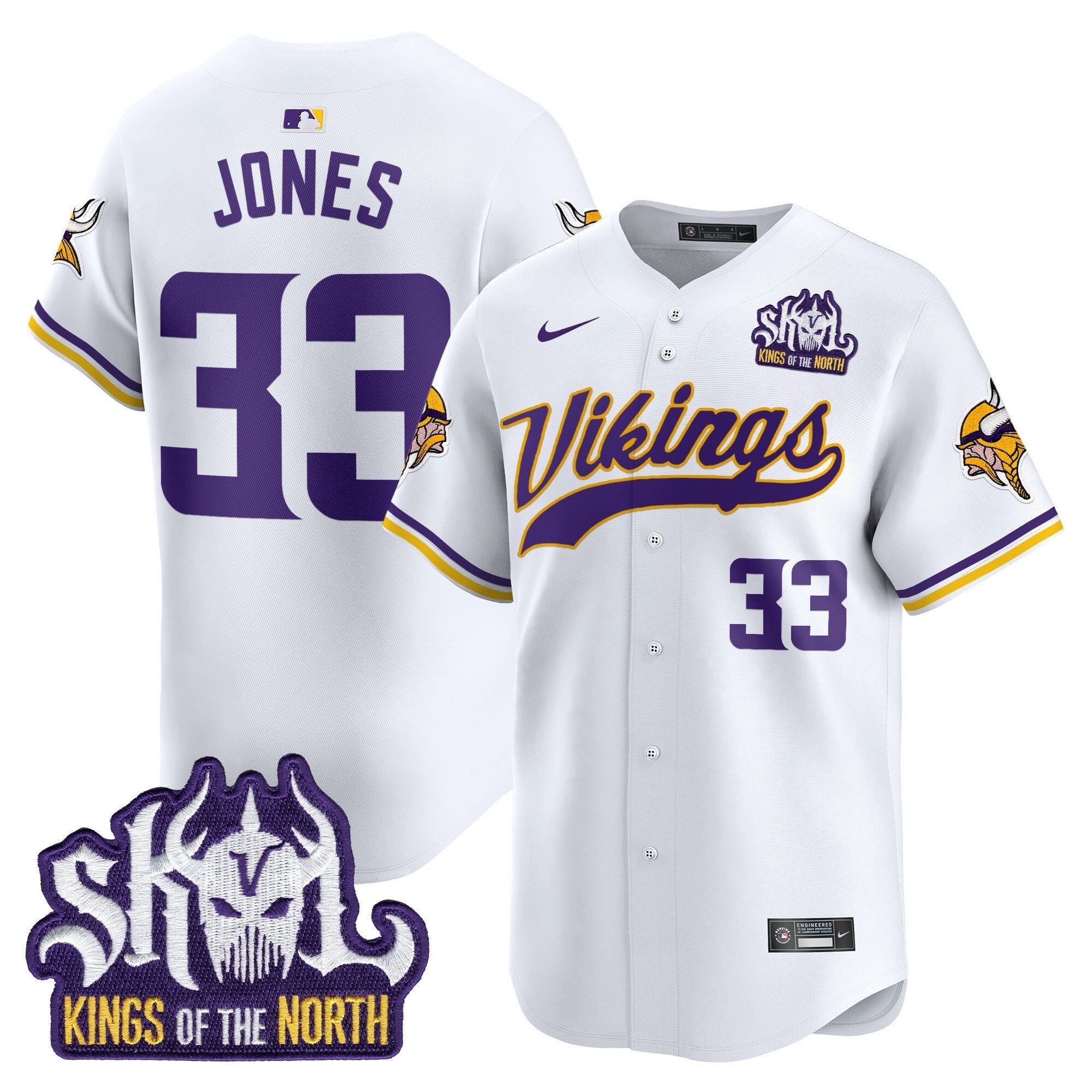 Men's Minnesota Vikings King Of The North Patch Vapor Premier Limited Jersey - All Stitched