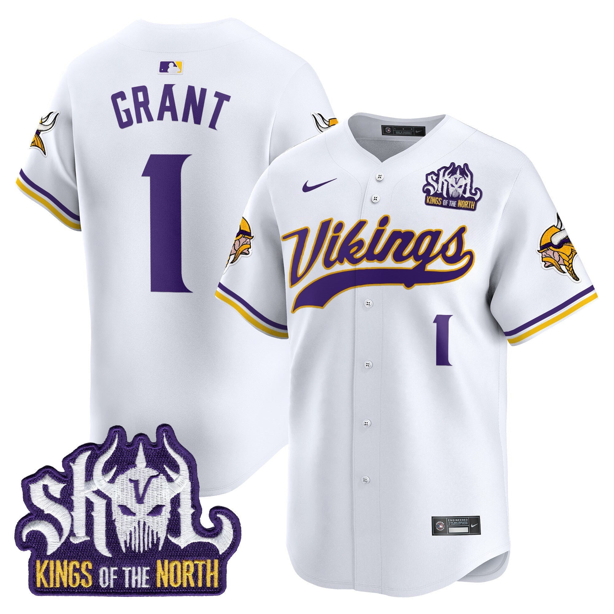 Men's Minnesota Vikings King Of The North Patch Vapor Premier Limited Jersey - All Stitched