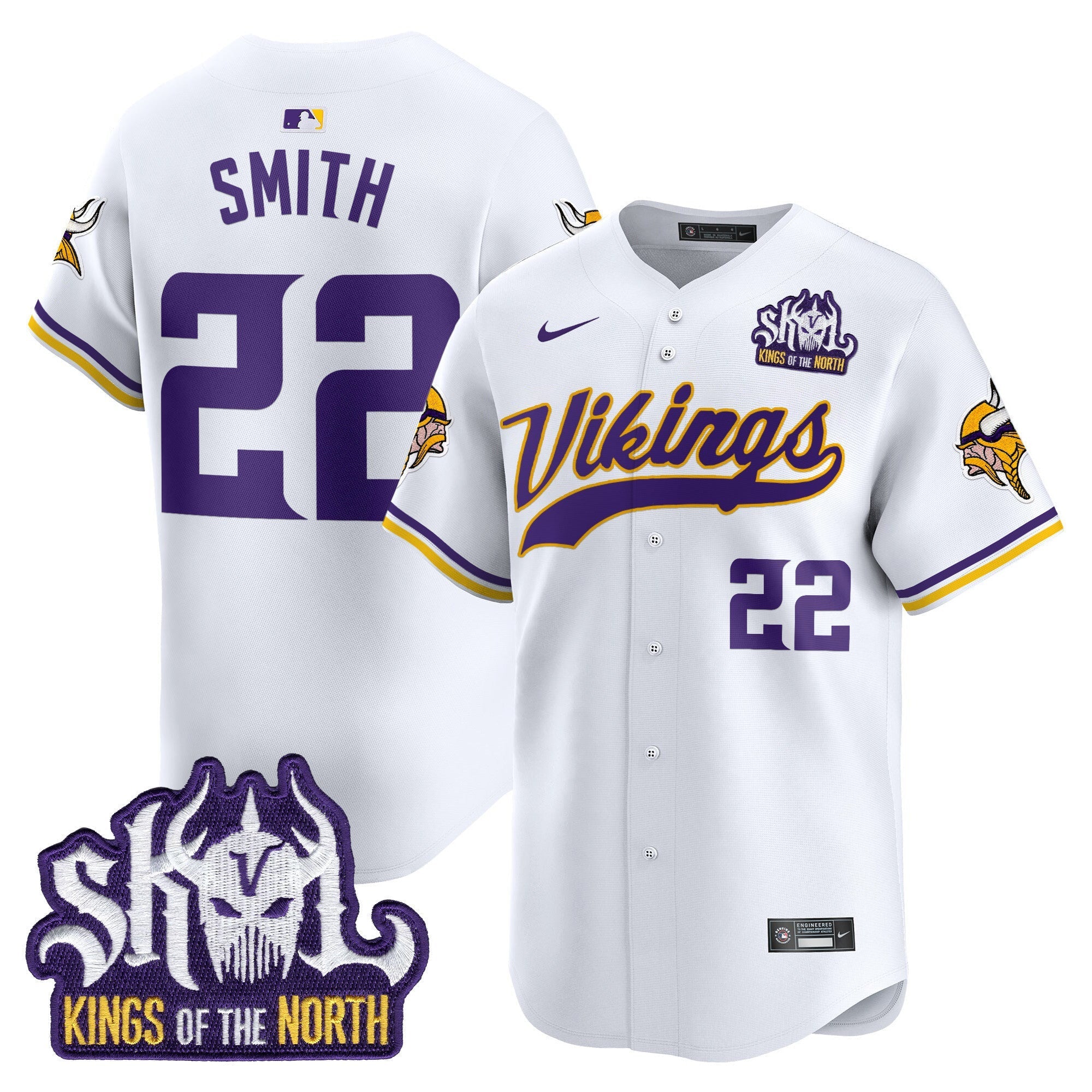 Men's Minnesota Vikings King Of The North Patch Vapor Premier Limited Jersey - All Stitched