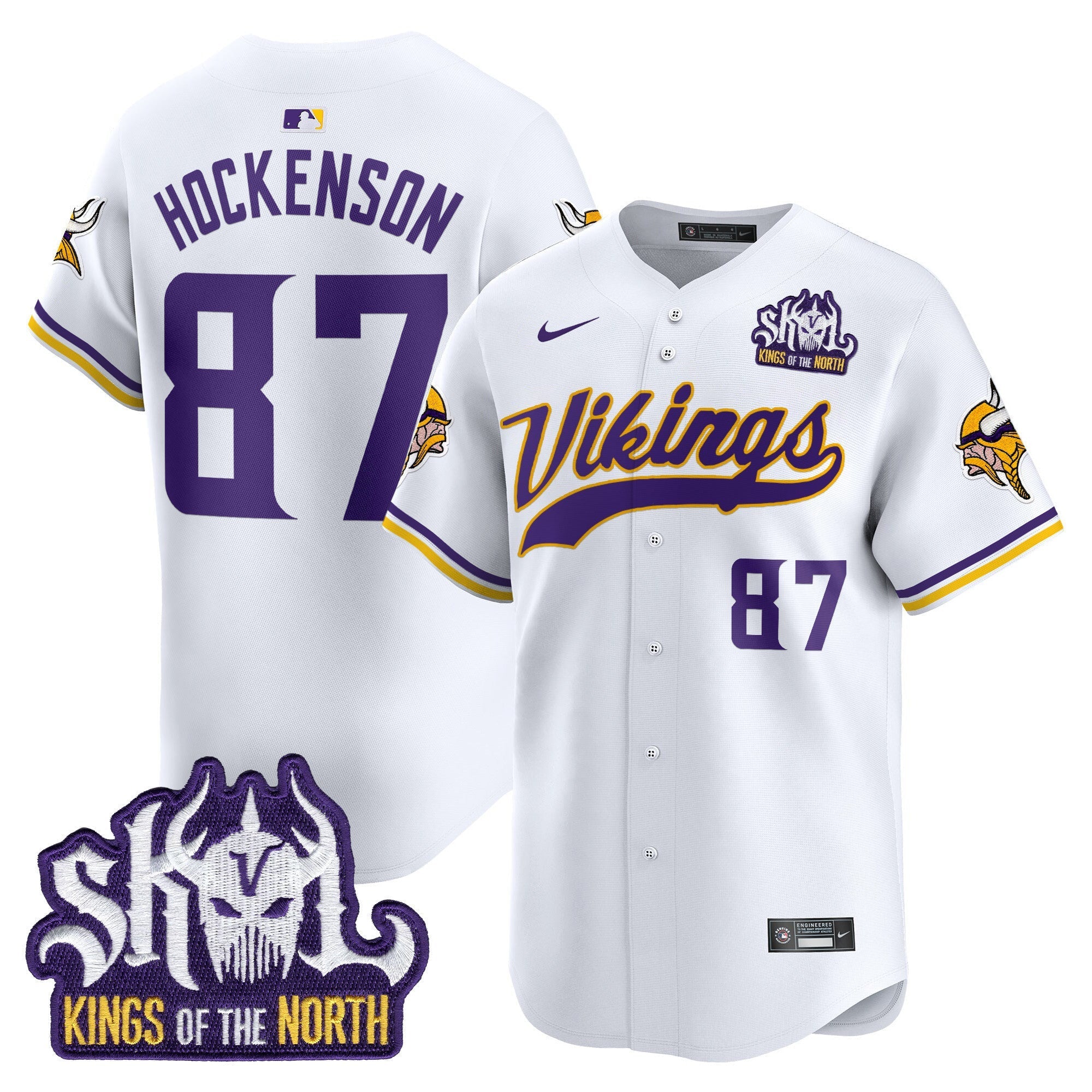 Men's Minnesota Vikings King Of The North Patch Vapor Premier Limited Jersey - All Stitched