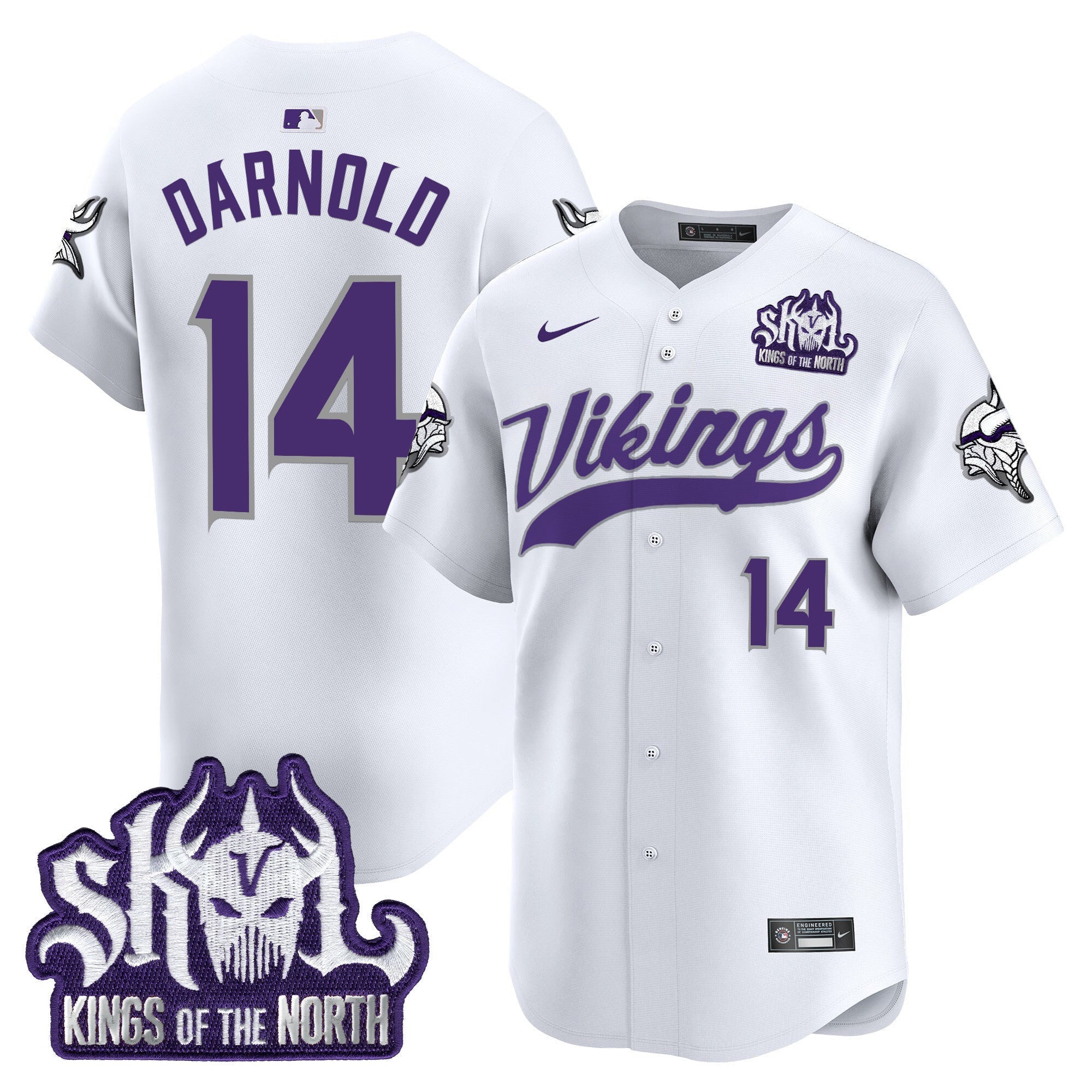 Men's Minnesota Vikings King Of The North Patch Vapor Premier Limited Jersey - All Stitched