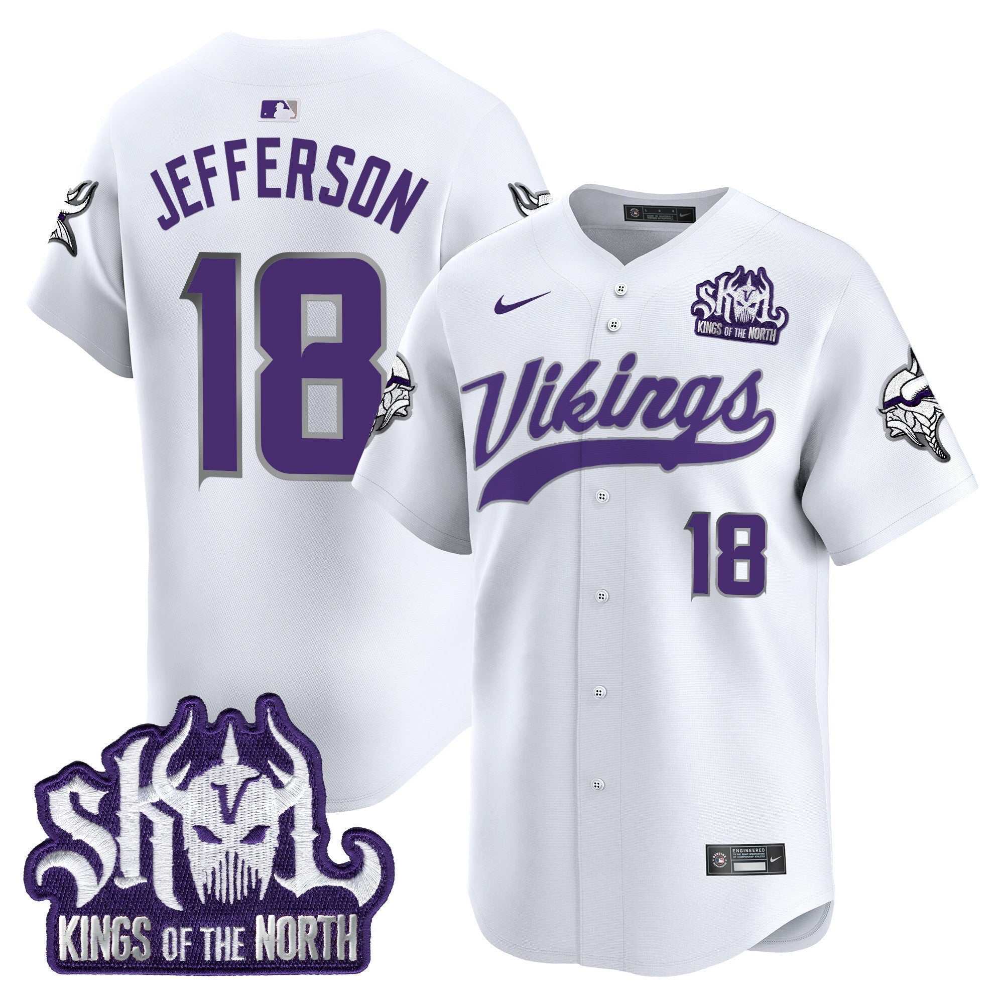 Men's Minnesota Vikings King Of The North Patch Vapor Premier Limited Jersey - All Stitched
