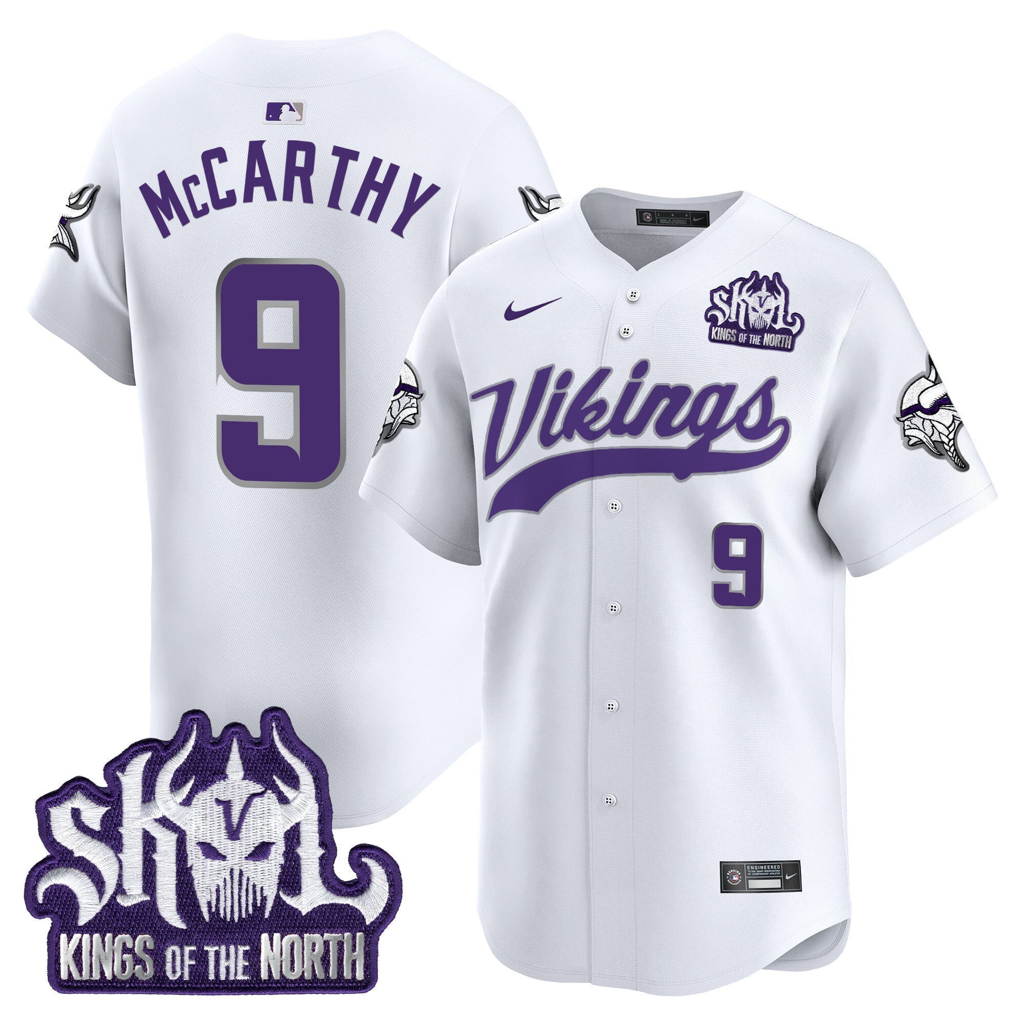 Men's Minnesota Vikings King Of The North Patch Vapor Premier Limited Jersey - All Stitched