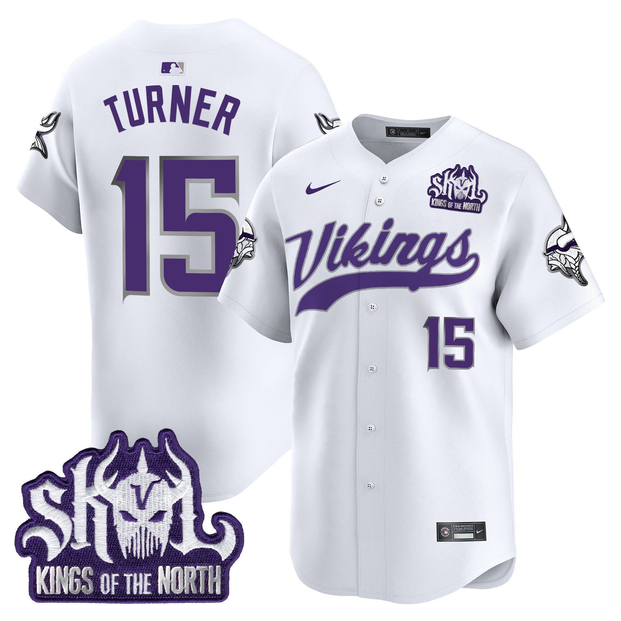 Men's Minnesota Vikings King Of The North Patch Vapor Premier Limited Jersey - All Stitched