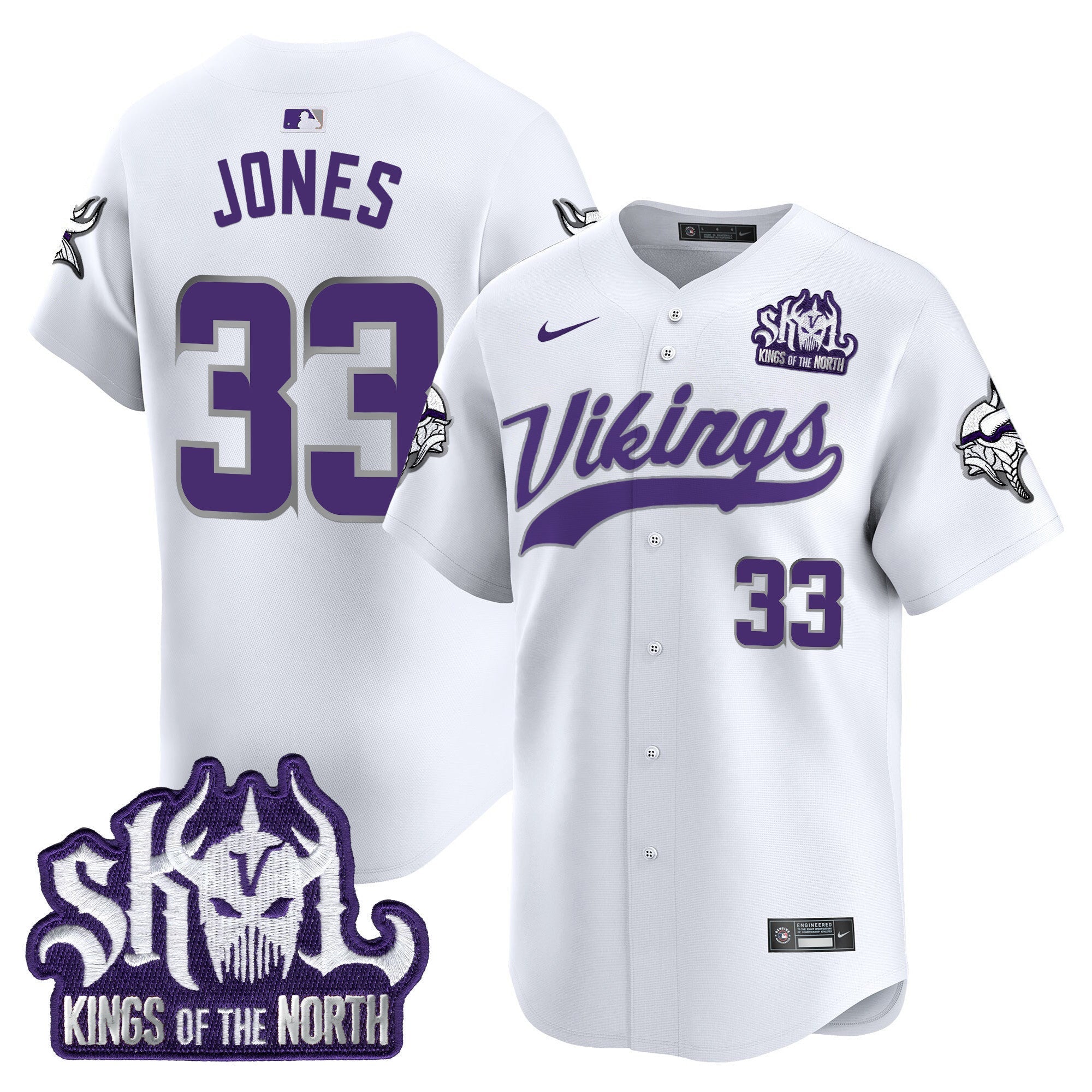 Men's Minnesota Vikings King Of The North Patch Vapor Premier Limited Jersey - All Stitched