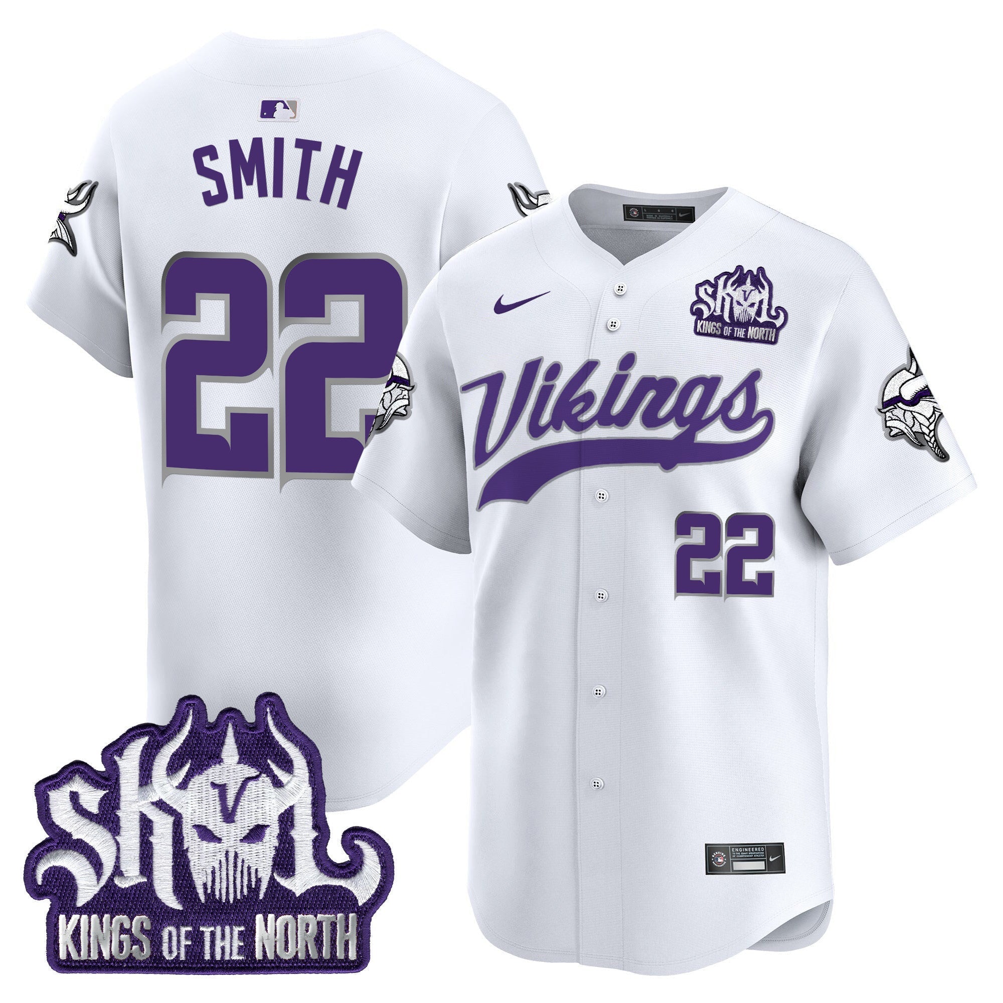 Men's Minnesota Vikings King Of The North Patch Vapor Premier Limited Jersey - All Stitched
