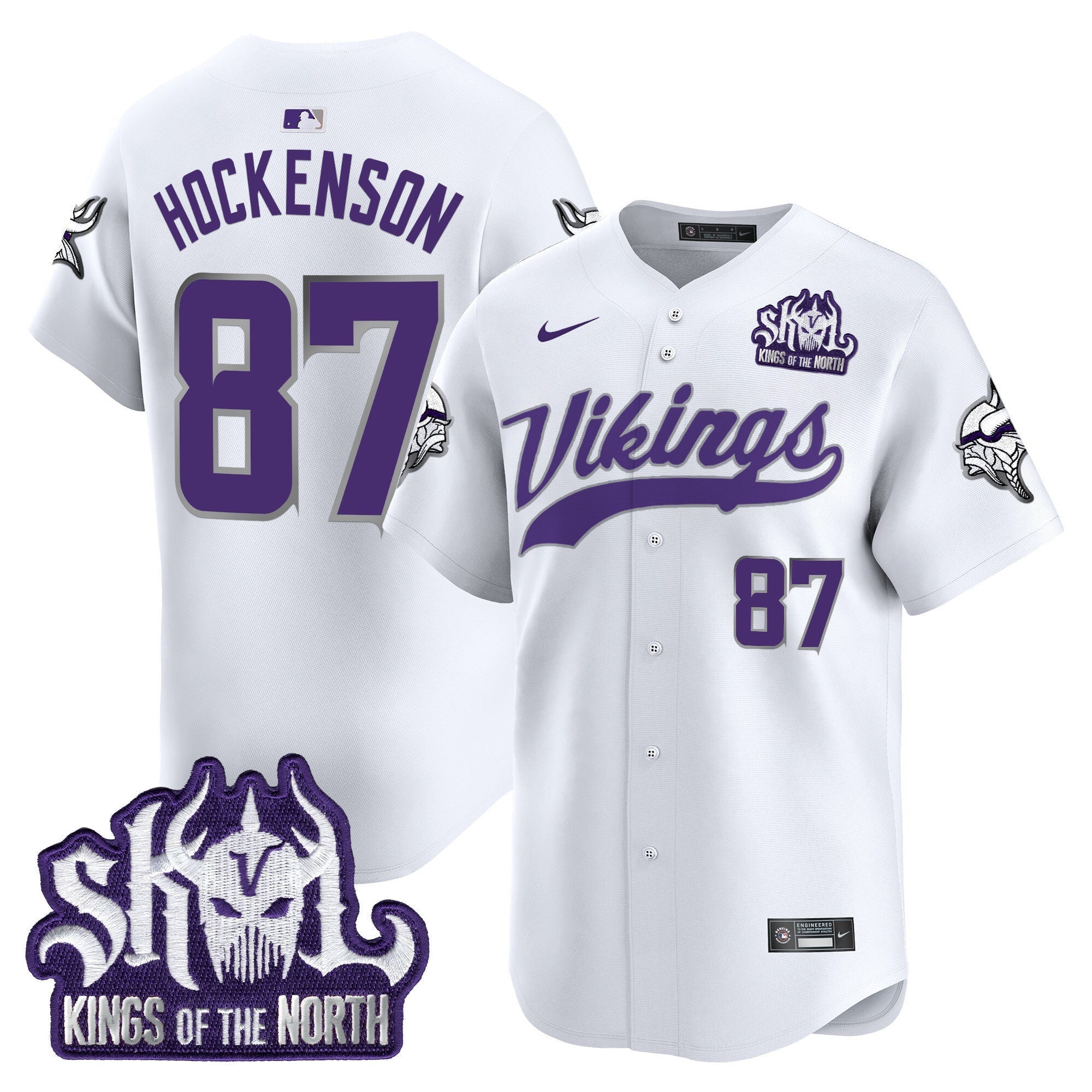 Men's Minnesota Vikings King Of The North Patch Vapor Premier Limited Jersey - All Stitched