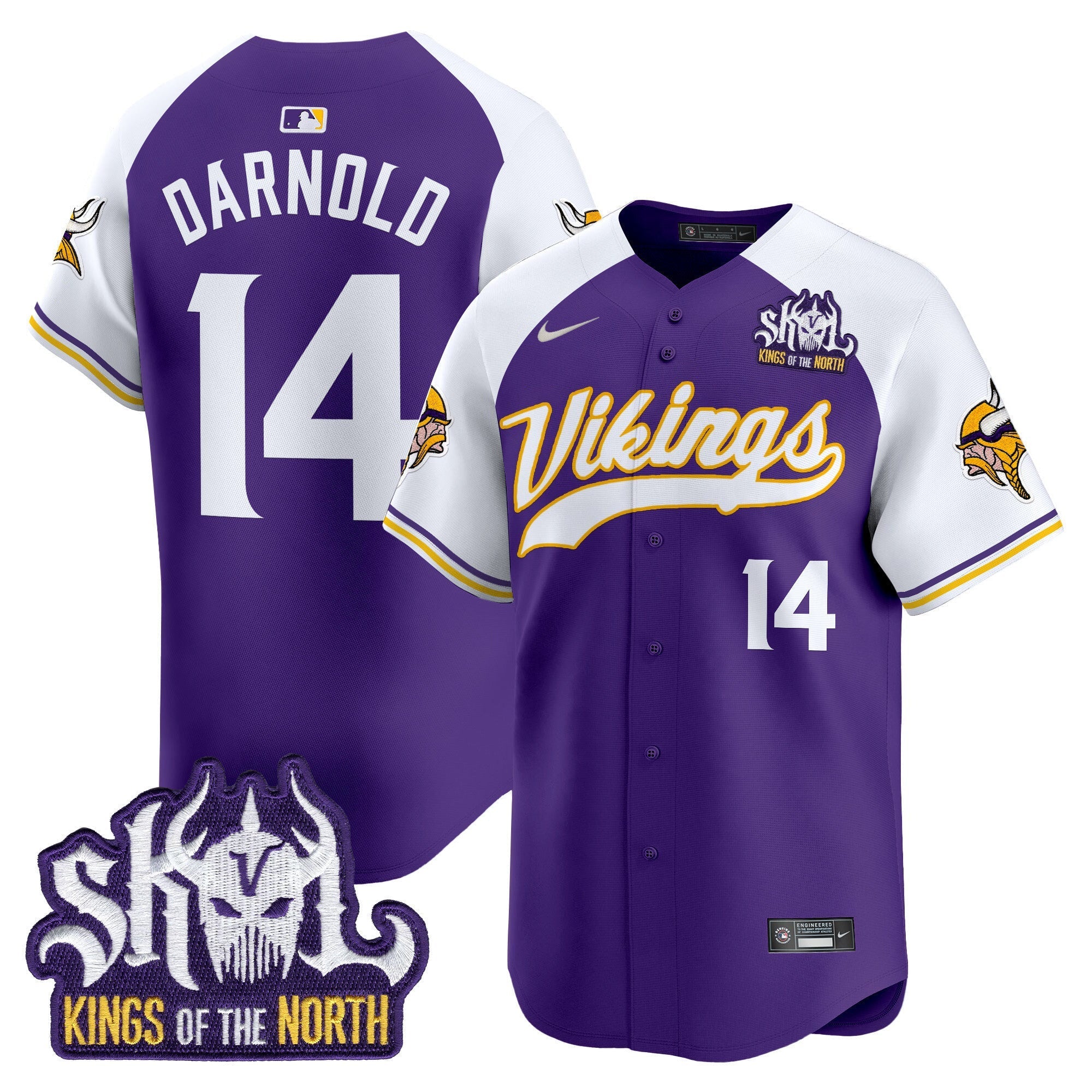 Men's Minnesota Vikings King Of The North Patch Vapor Premier Limited Jersey - All Stitched