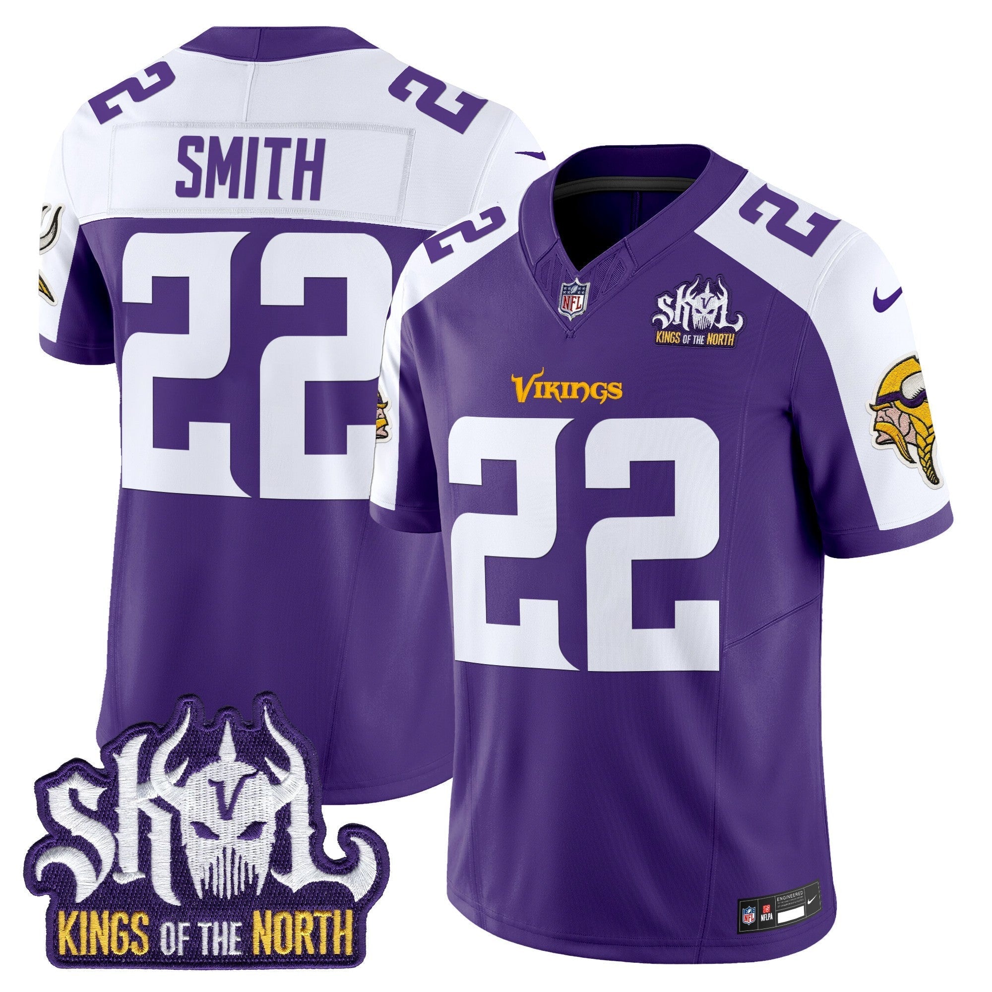 Men's Minnesota Vikings King Of The North Patch Vapor Limited Jersey V2 - All Stitched