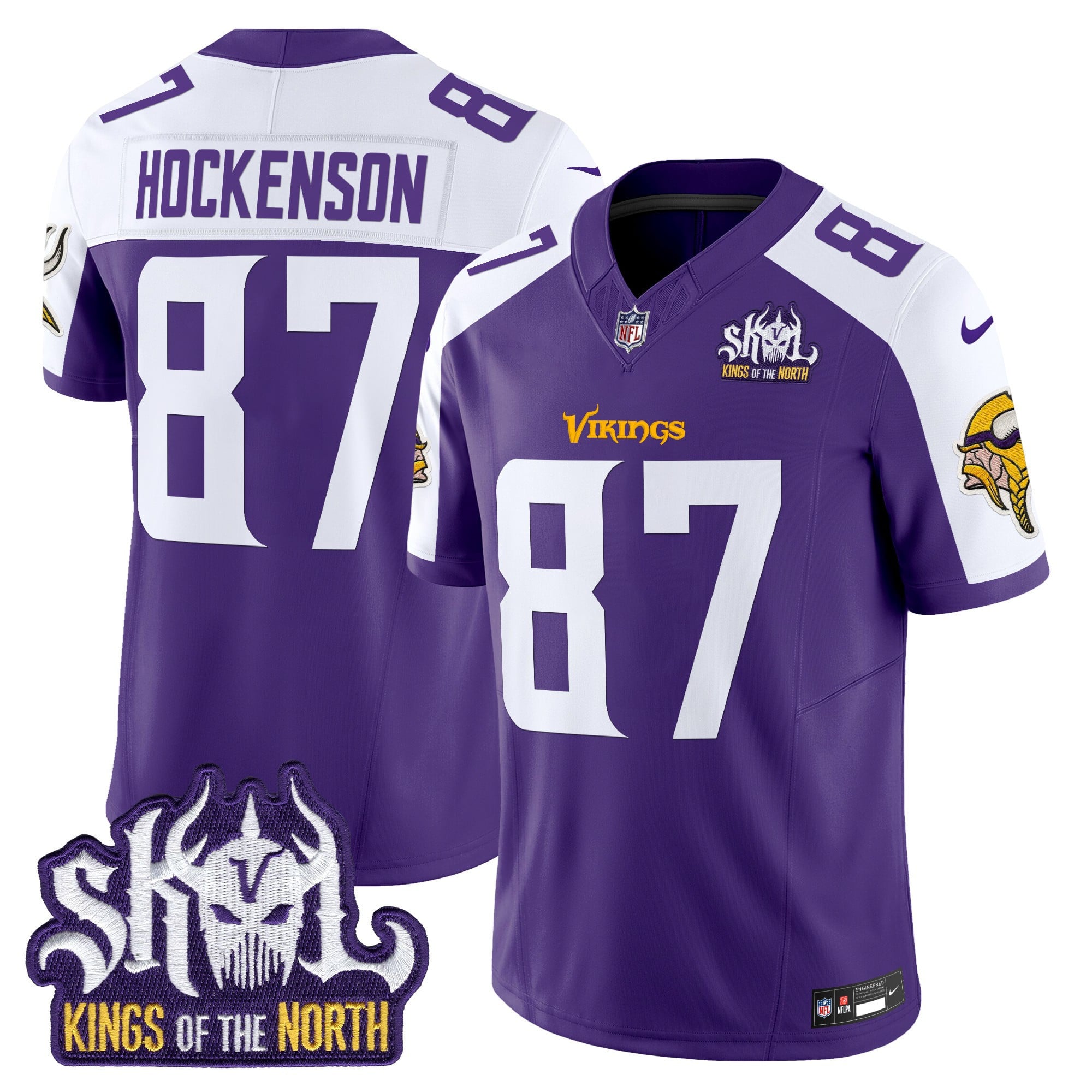 Men's Minnesota Vikings King Of The North Patch Vapor Limited Jersey V2 - All Stitched