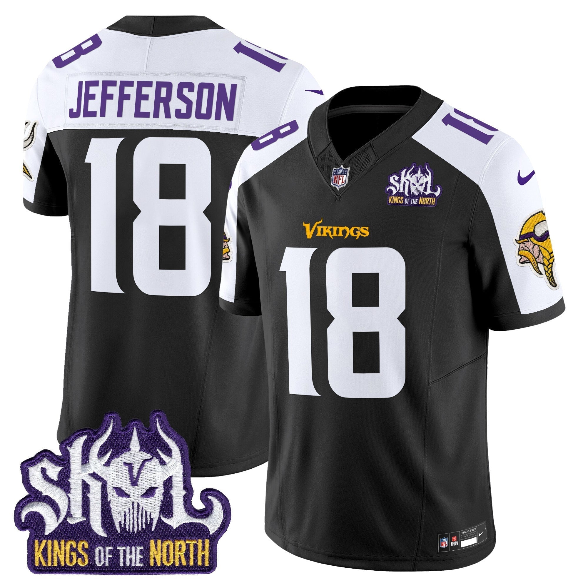 Men's Minnesota Vikings King Of The North Patch Vapor Limited Jersey V2 - All Stitched