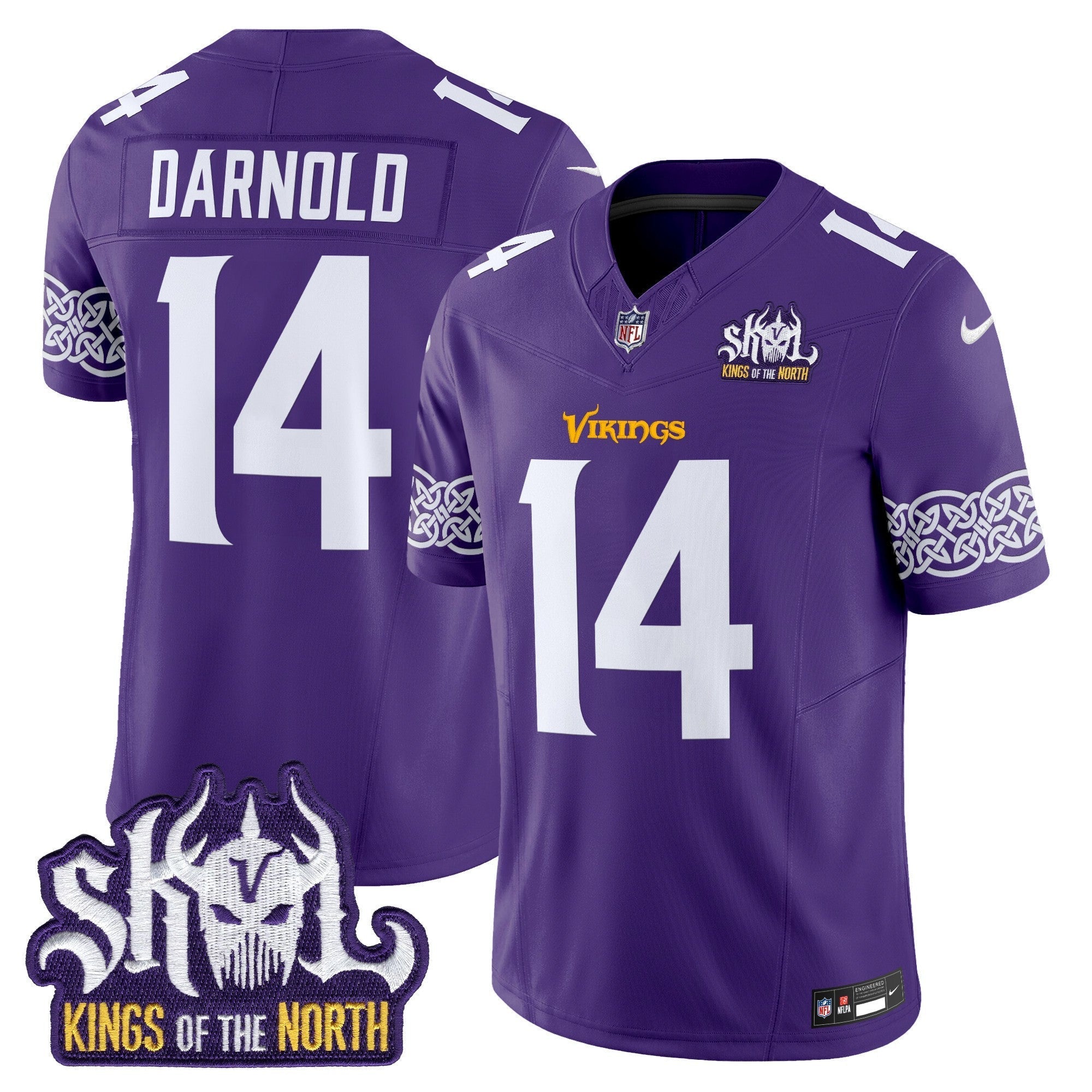 Men's Minnesota Vikings King Of The North Patch Vapor Limited Jersey V2 - All Stitched