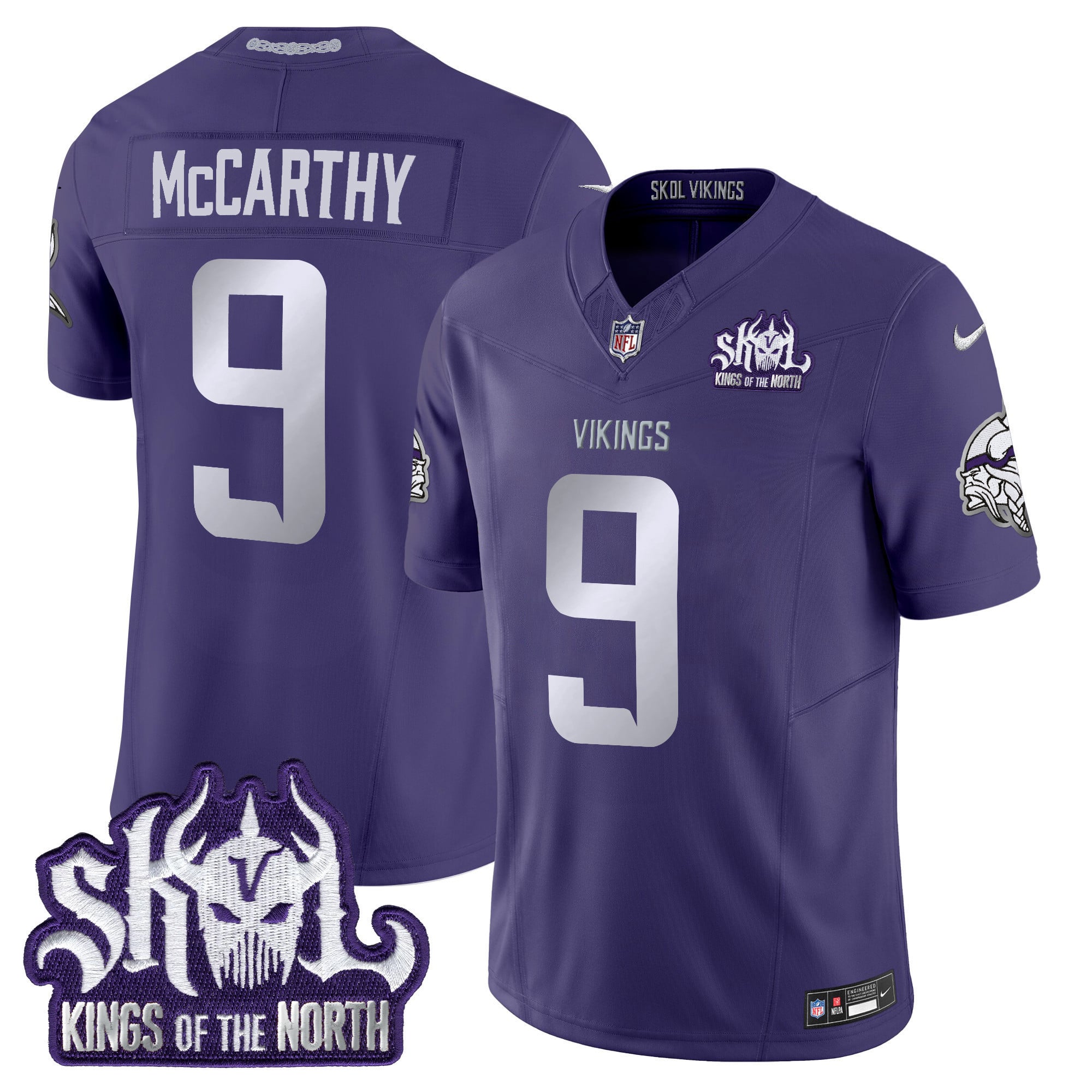 Men's Minnesota Vikings 2024 Winter Warrior Skol Patch Vapor Limited Jersey - All Stitched