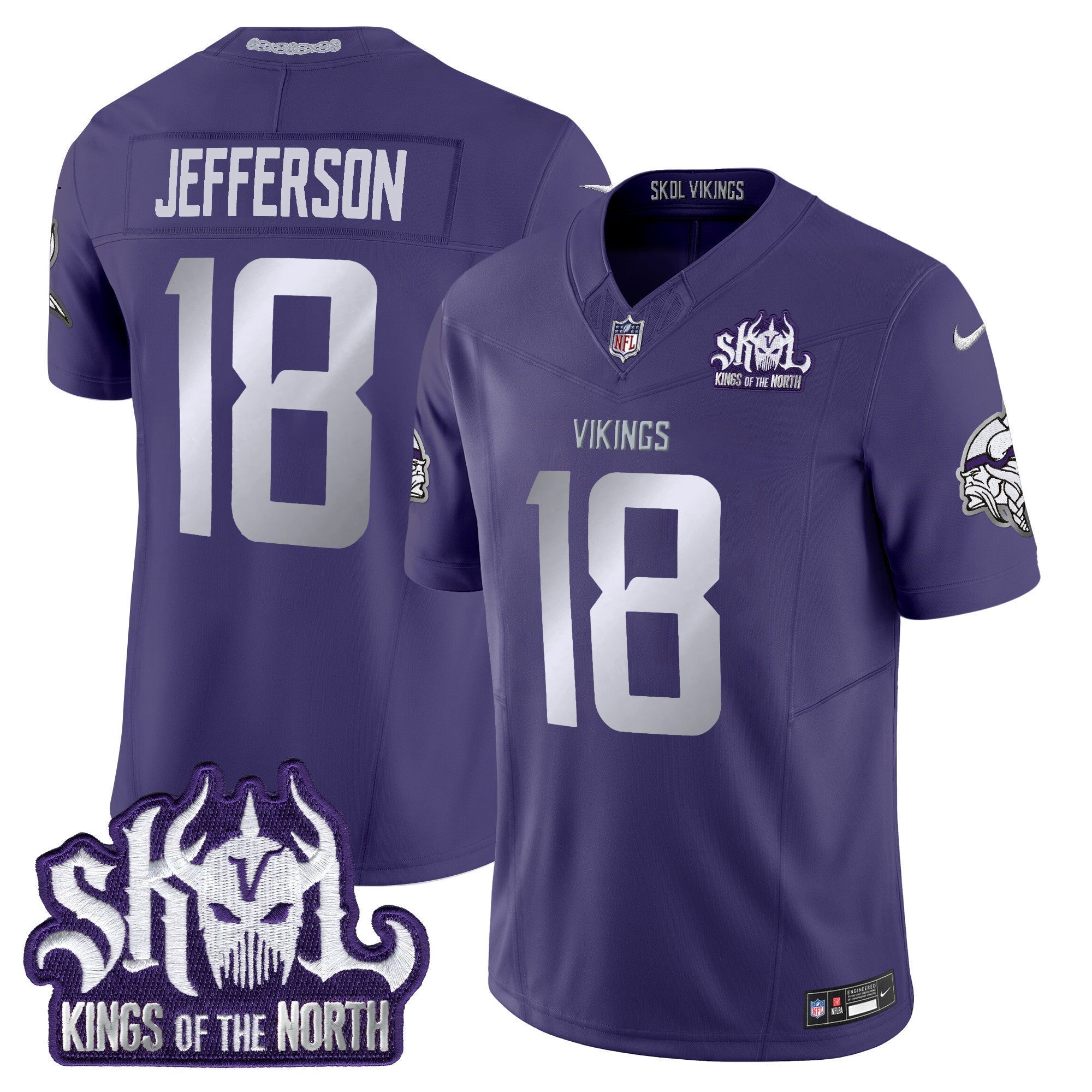 Men's Minnesota Vikings 2024 Winter Warrior Skol Patch Vapor Limited Jersey - All Stitched