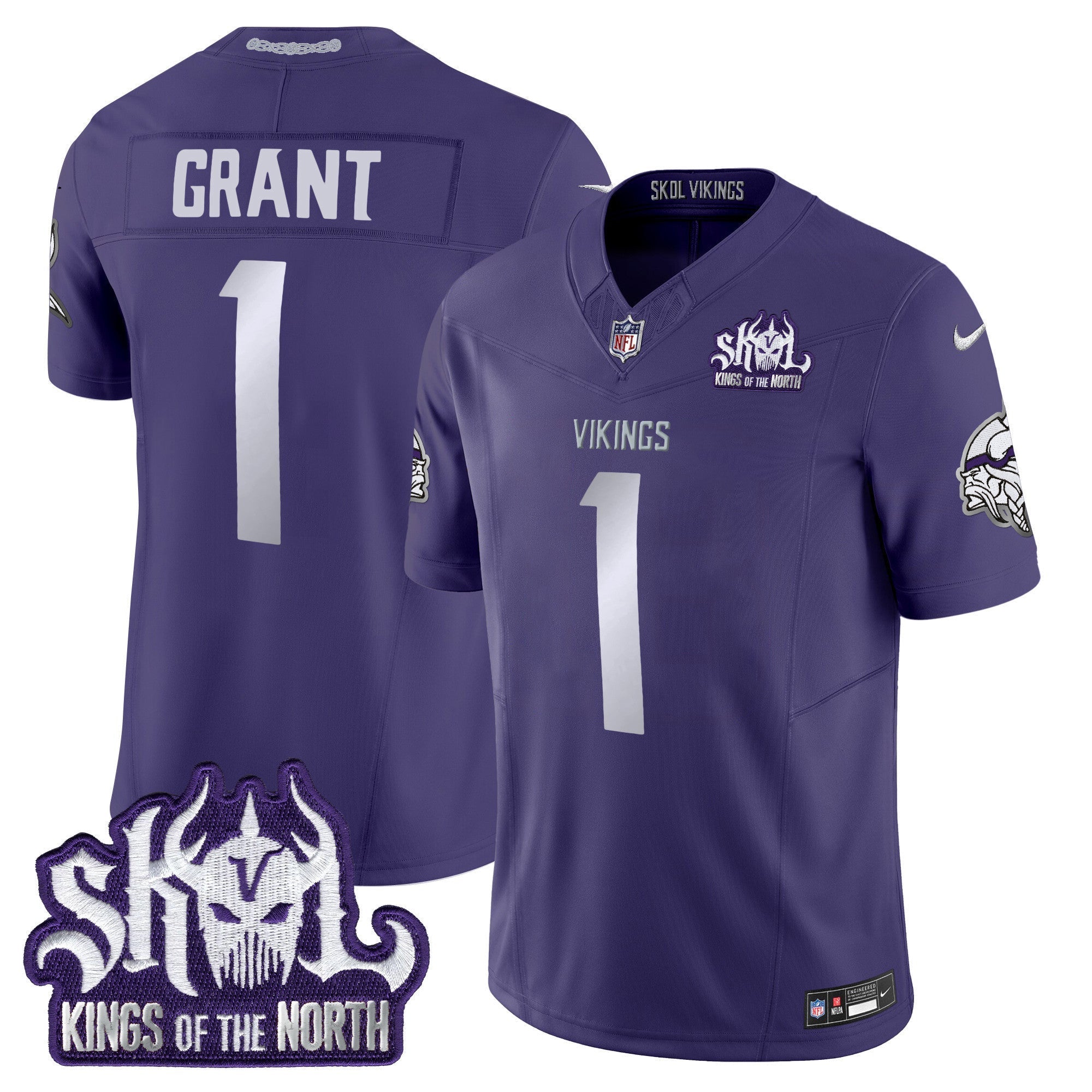 Men's Minnesota Vikings 2024 Winter Warrior Skol Patch Vapor Limited Jersey - All Stitched