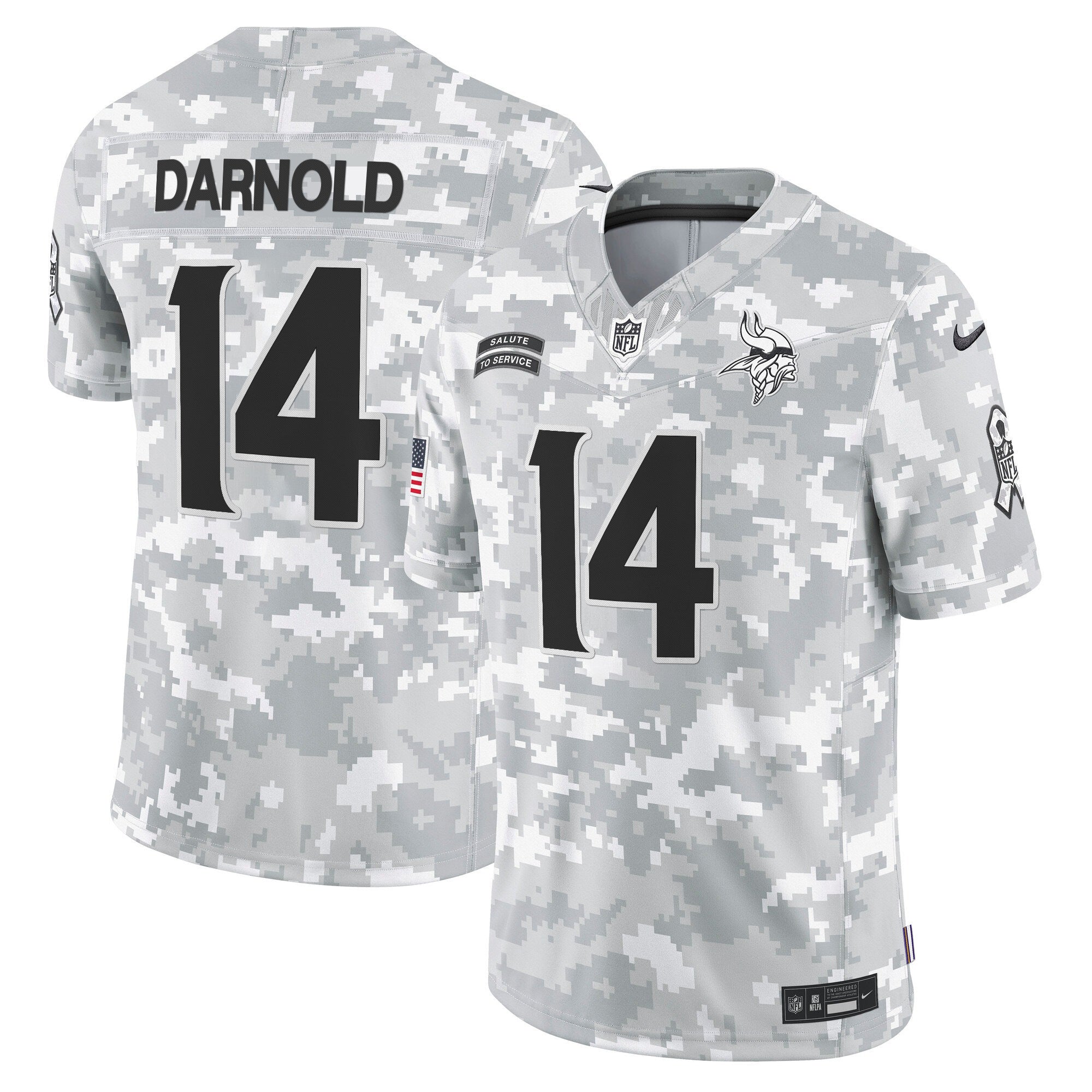 Minnesota Vikings 2024 Salute to Service Vapor Limited Jersey - Arctic Camo - All Stitched