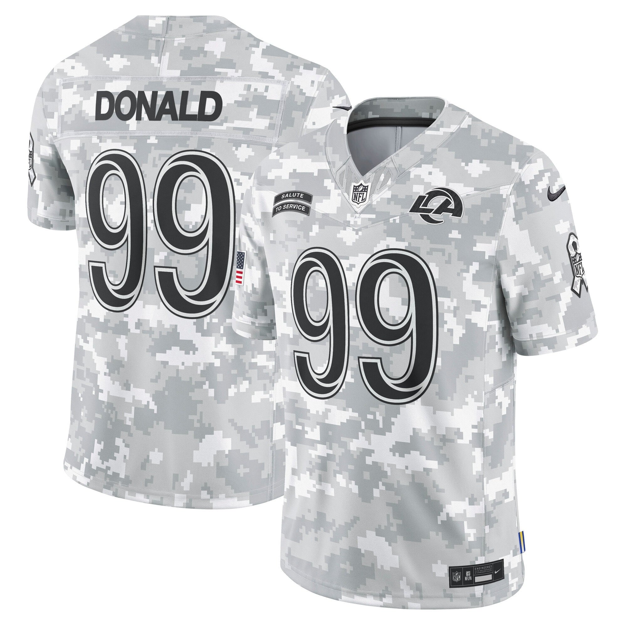 Aaron Donald Los Angeles Rams 2024 Salute to Service Vapor Limited Jersey - Arctic Camo - All Stitched