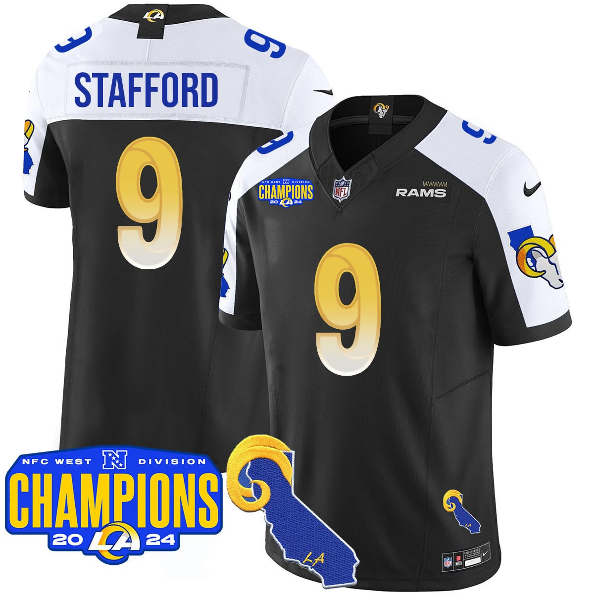 Men's Los Angeles Rams 2024 NFC West Division Champions Jersey - All Stitched