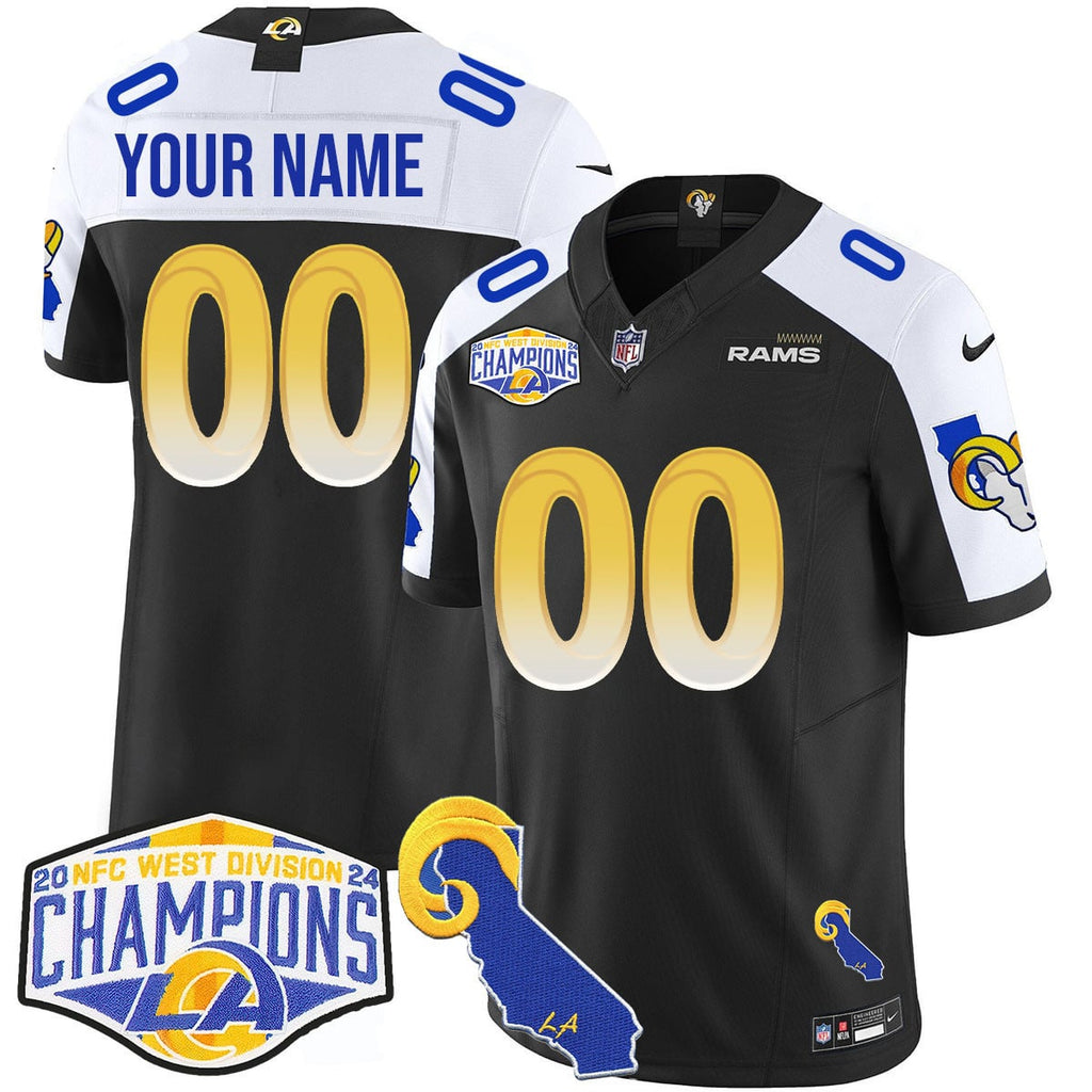 Men's Los Angeles Rams 2024 NFC West Division Champions Jersey N1 - All Stitched