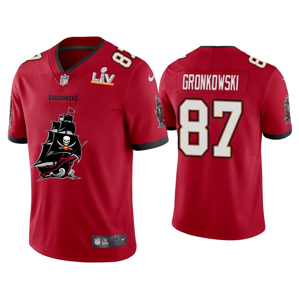 Rob Gronkowski Tampa Bay Buccaneers Super Bowl LV Champions Team Logo Jersey - All Stitched