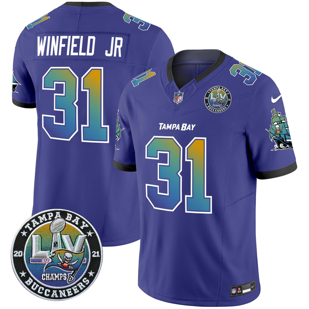 Men's Buccaneers Tampa City Super Bowl LIV Patch Vapor Limited Jersey - All Stitched