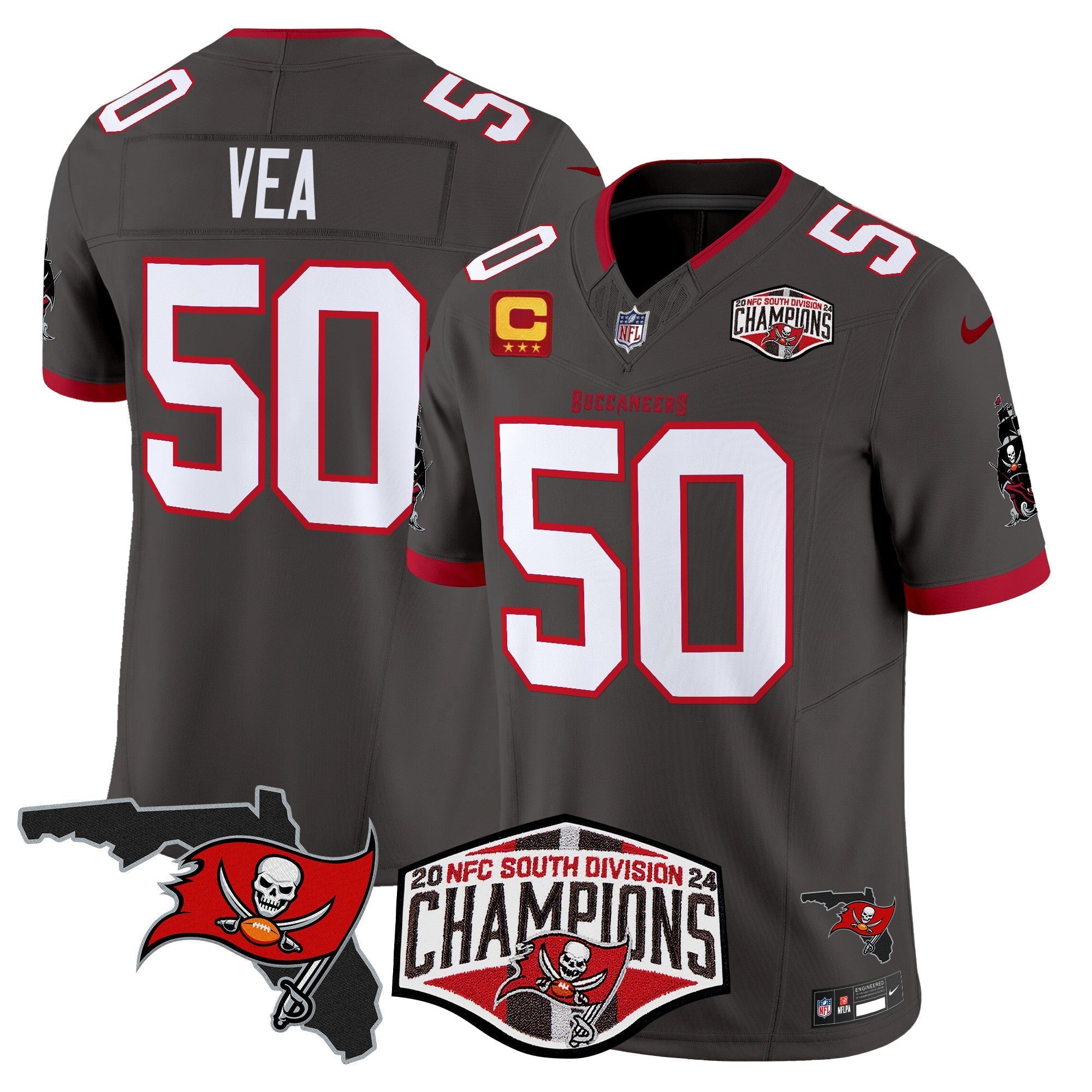 Men's Buccaneers 2024 NFC South Division Champions Patch Vapor Limited Jersey - All Stitched