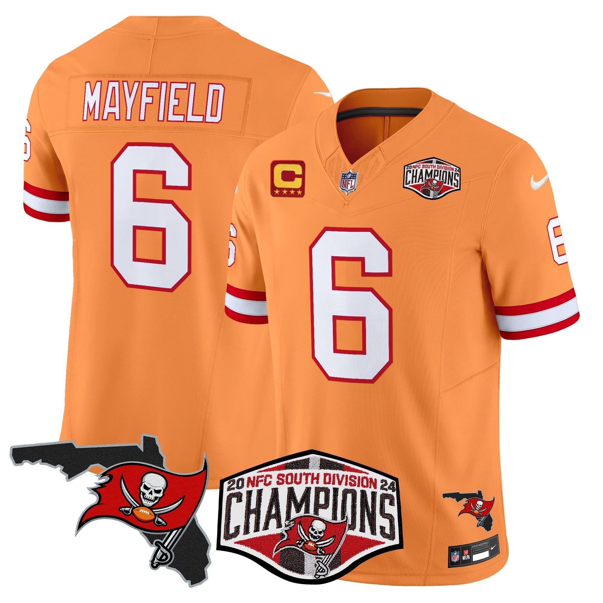 Men's Buccaneers 2024 NFC South Division Champions Patch Vapor Limited Jersey - All Stitched