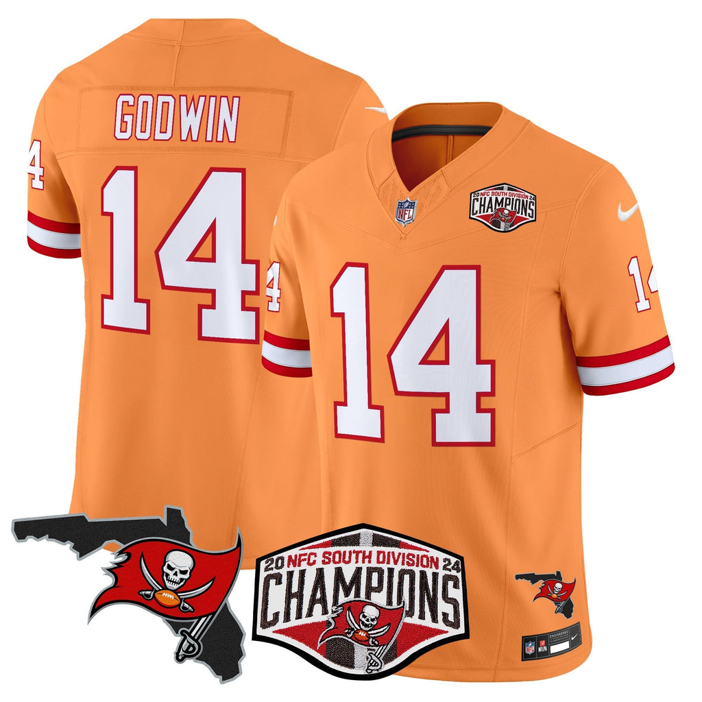 Men's Buccaneers 2024 NFC South Division Champions Patch Vapor Limited Jersey - All Stitched